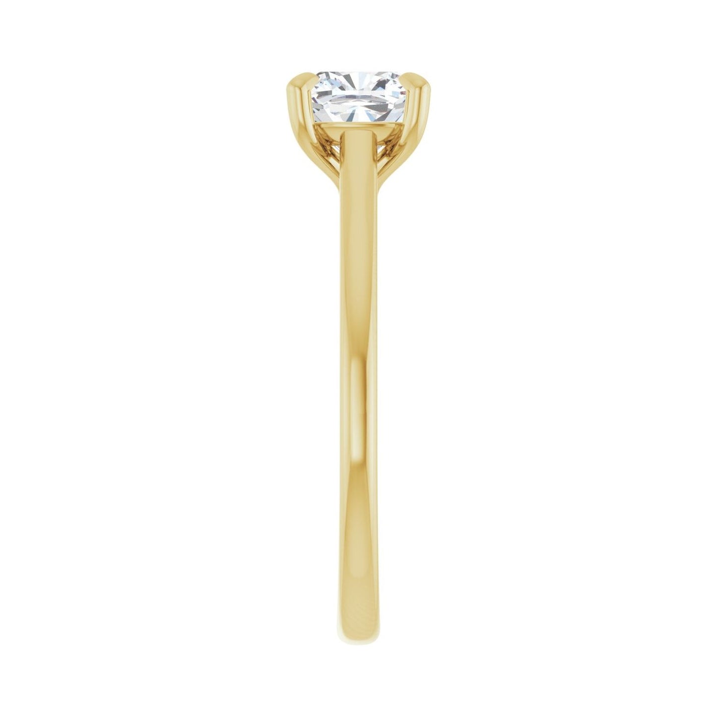 Cushion Claw-Prong Solitaire Engagement Ring | Metal Type=14K Yellow Gold | Center Stone Size=1 CT | Image 4