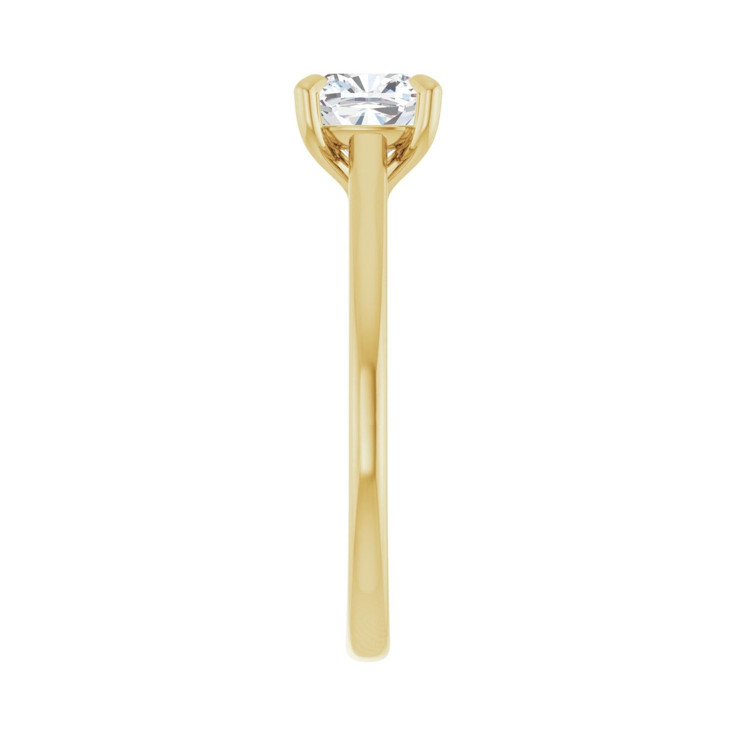 Cushion Claw-Prong Solitaire Engagement Ring | Metal Type=14K Yellow Gold | Center Stone Size=1 CT | Image 4