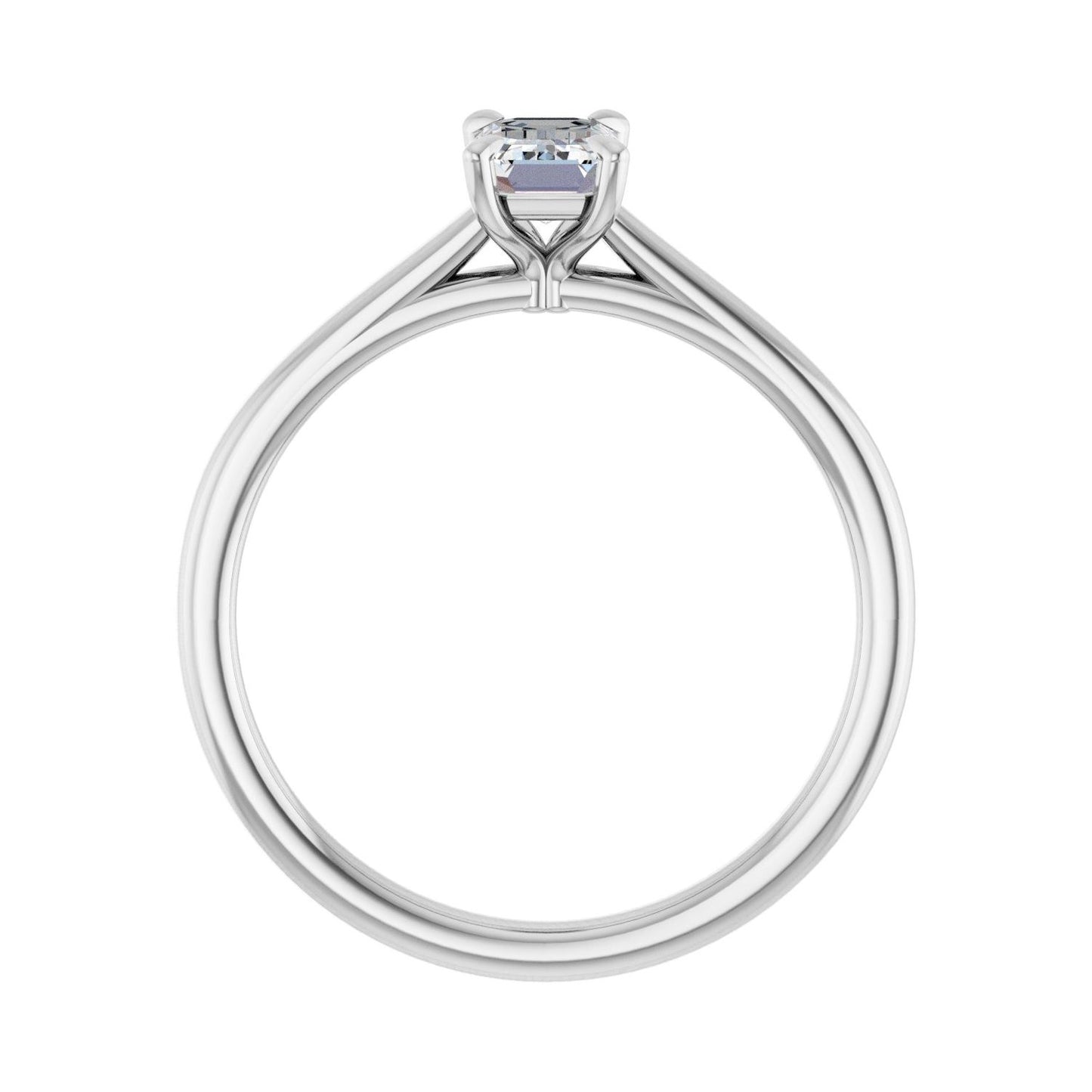 Emerald Claw-Prong Solitaire Engagement Ring | Metal Type=14K White Gold | Center Stone Size=1 CT | Image 2
