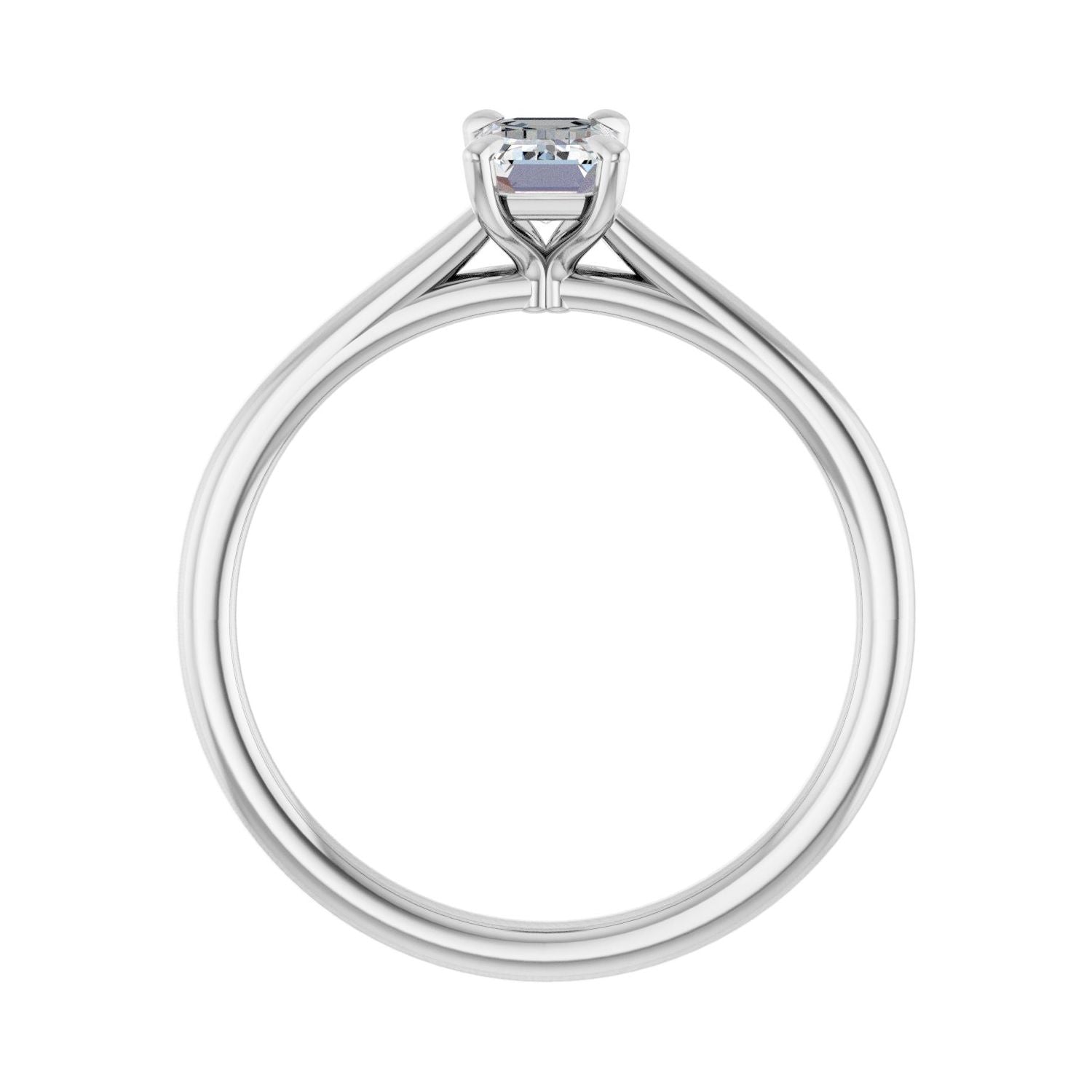 Emerald Claw-Prong Solitaire Engagement Ring | Metal Type=14K White Gold | Center Stone Size=1 CT | Image 2