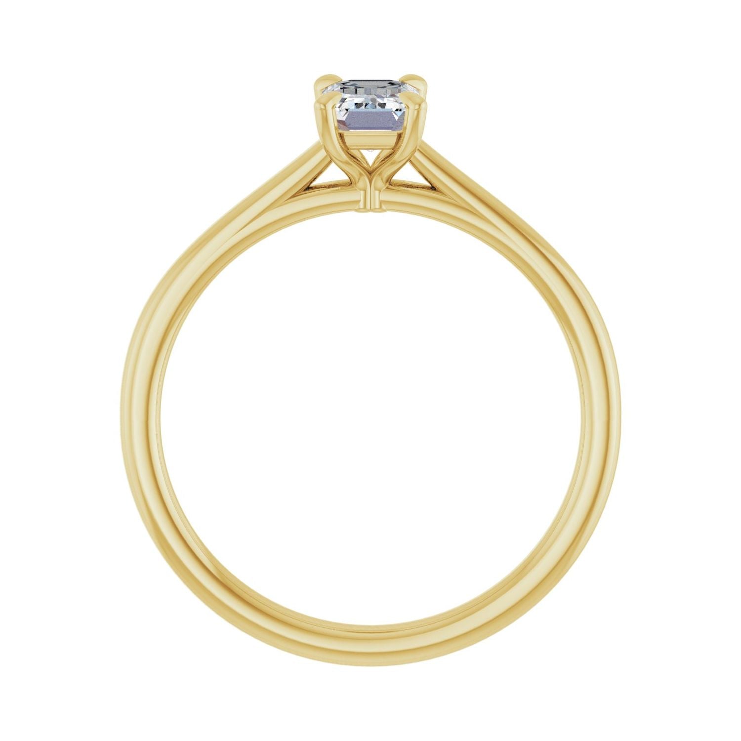 Emerald Claw-Prong Solitaire Engagement Ring | Metal Type=14K Yellow Gold | Center Stone Size=1 CT | Image 2