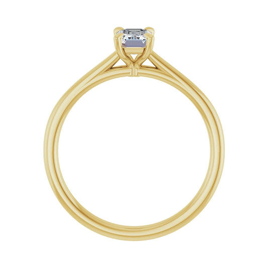 Emerald Claw-Prong Solitaire Engagement Ring | Metal Type=14K Yellow Gold | Center Stone Size=1 CT | Image 2