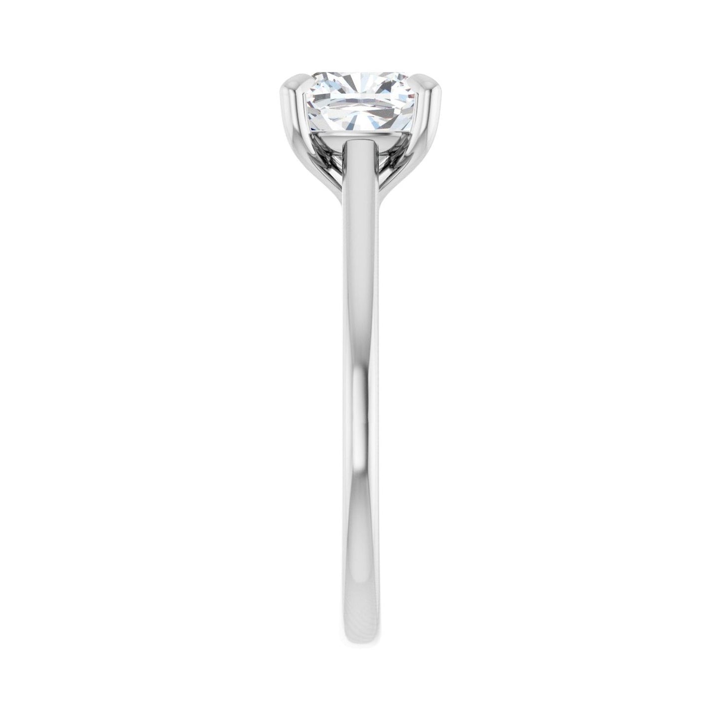 Cushion Claw-Prong Solitaire Engagement Ring | Metal Type=14K White Gold | Center Stone Size=2 CT | Image 4