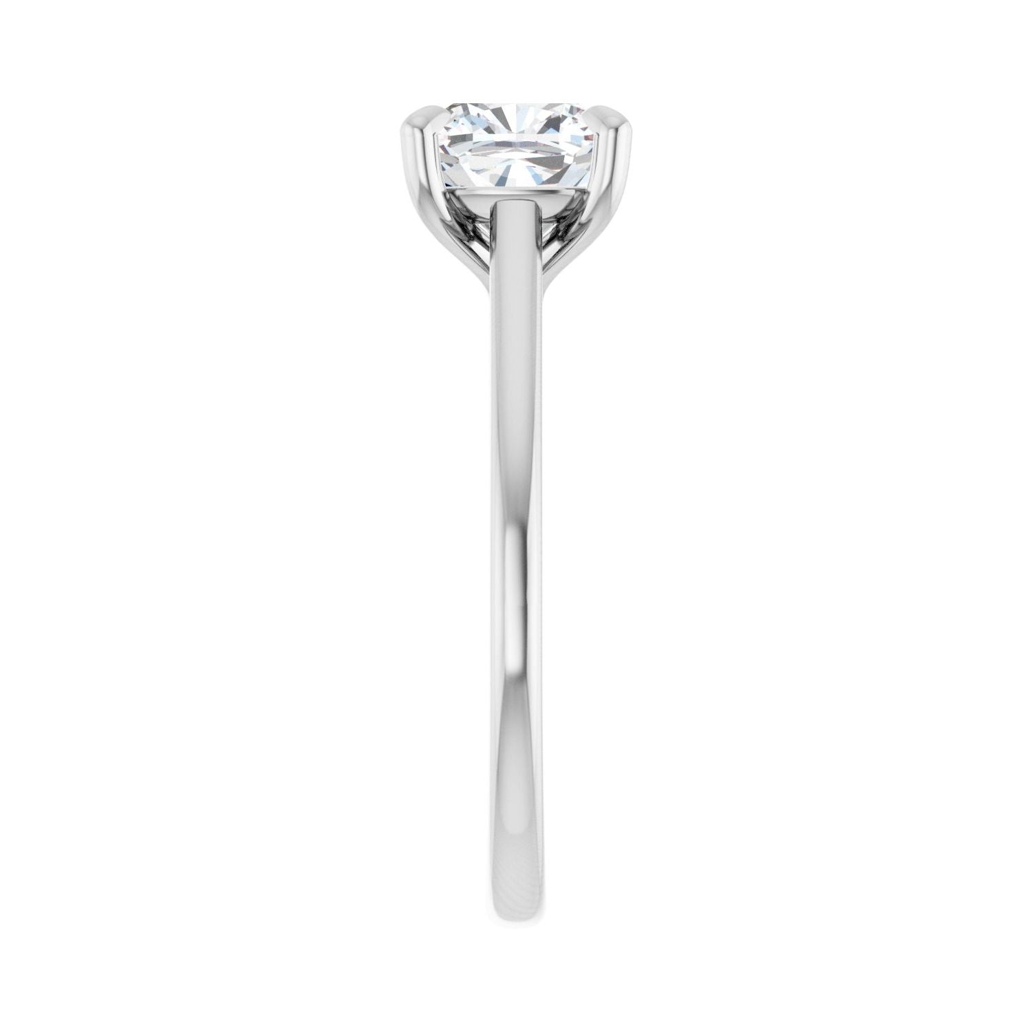 Cushion Claw-Prong Solitaire Engagement Ring | Metal Type=14K White Gold | Center Stone Size=2 CT | Image 4
