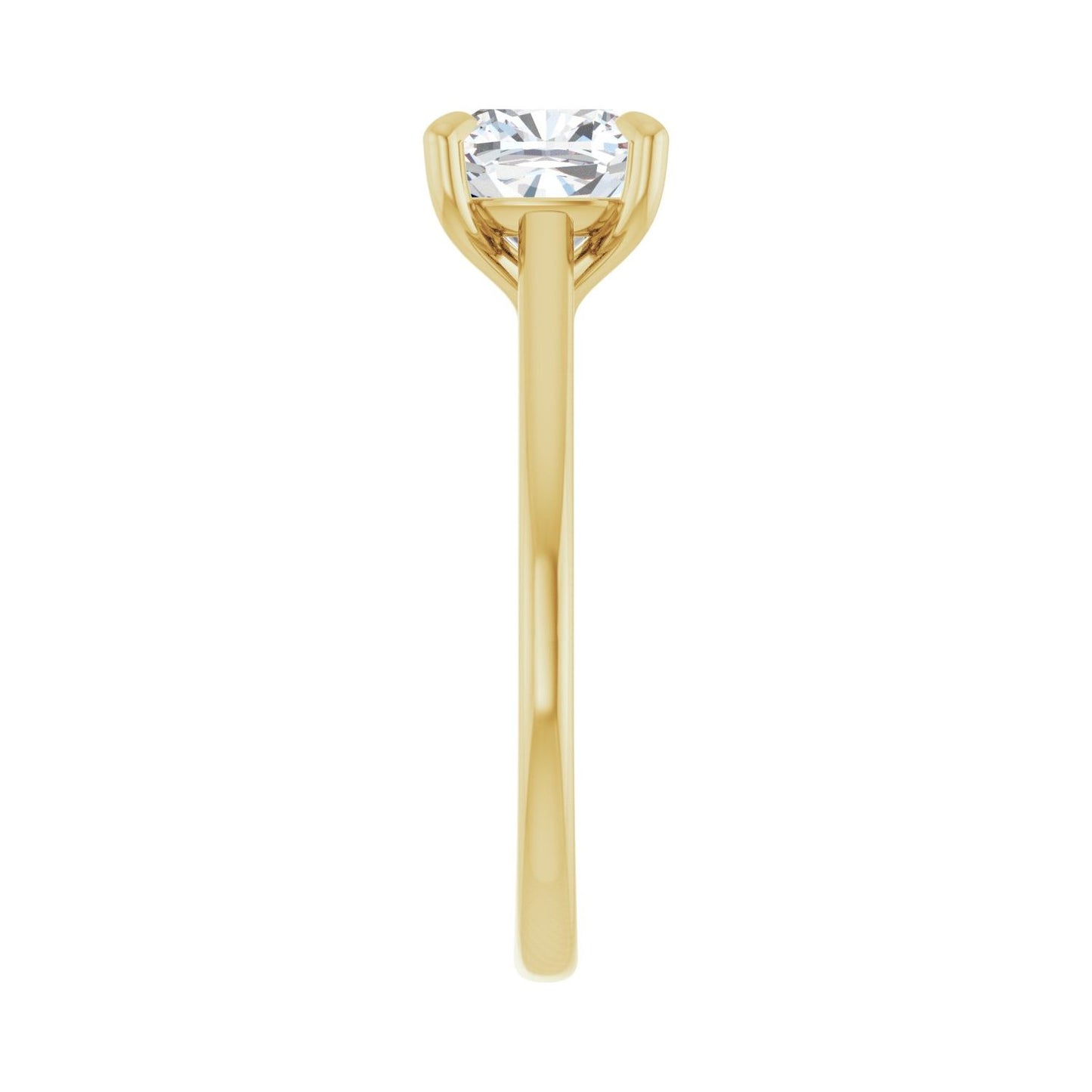 Cushion Claw-Prong Solitaire Engagement Ring | Metal Type=14K Yellow Gold | Center Stone Size=2 CT | Image 4