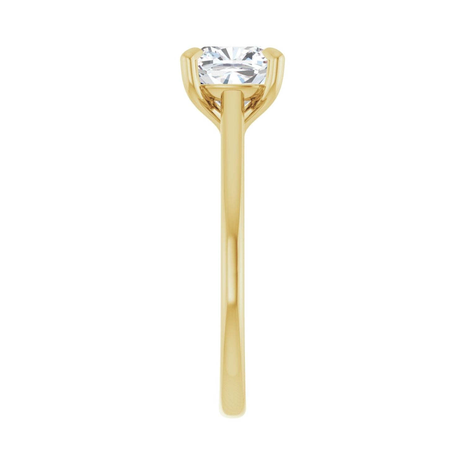 Cushion Claw-Prong Solitaire Engagement Ring | Metal Type=14K Yellow Gold | Center Stone Size=2 CT | Image 4