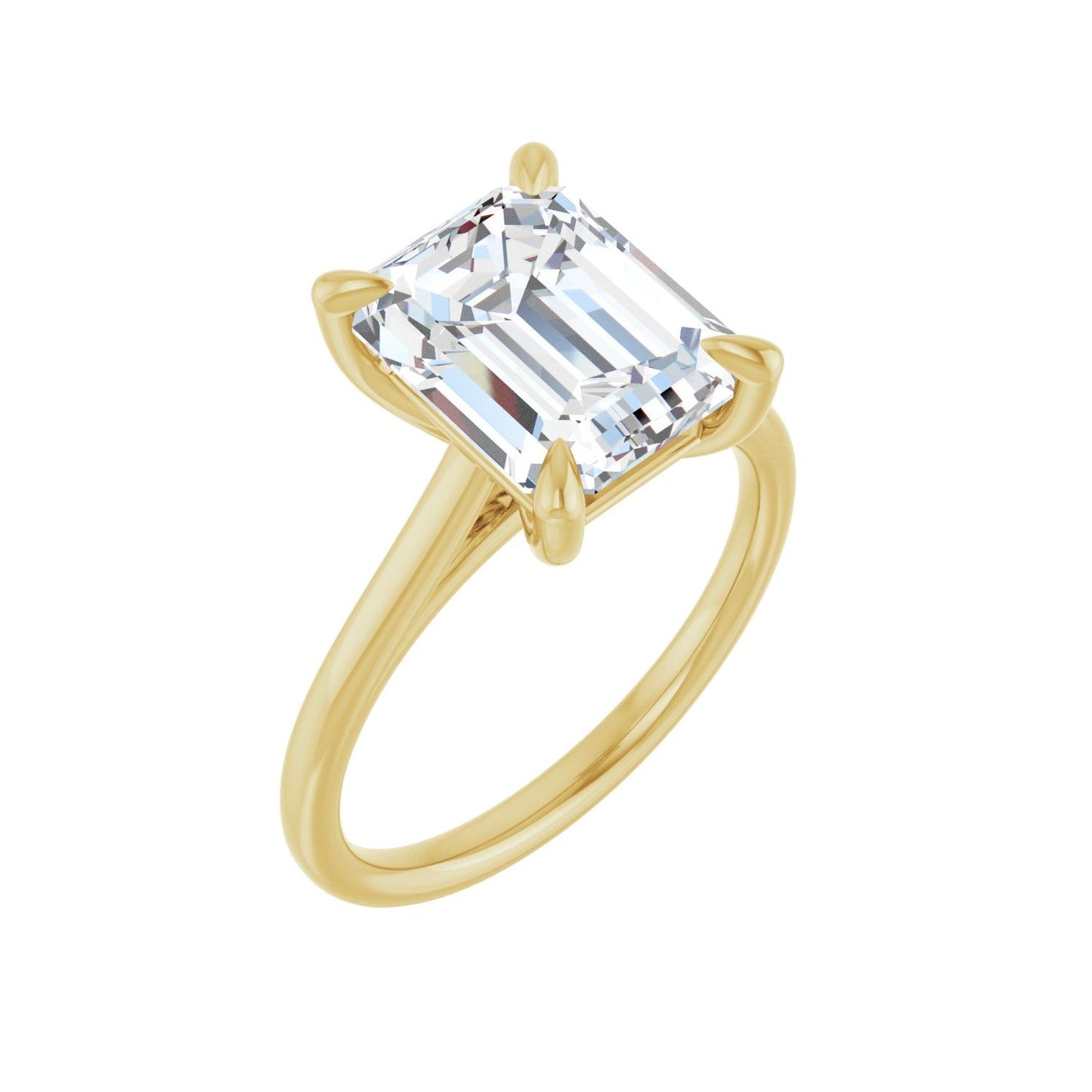 Emerald Claw-Prong Solitaire Engagement Ring | Metal Type=14K Yellow Gold | Center Stone Size=3 CT | Image 1