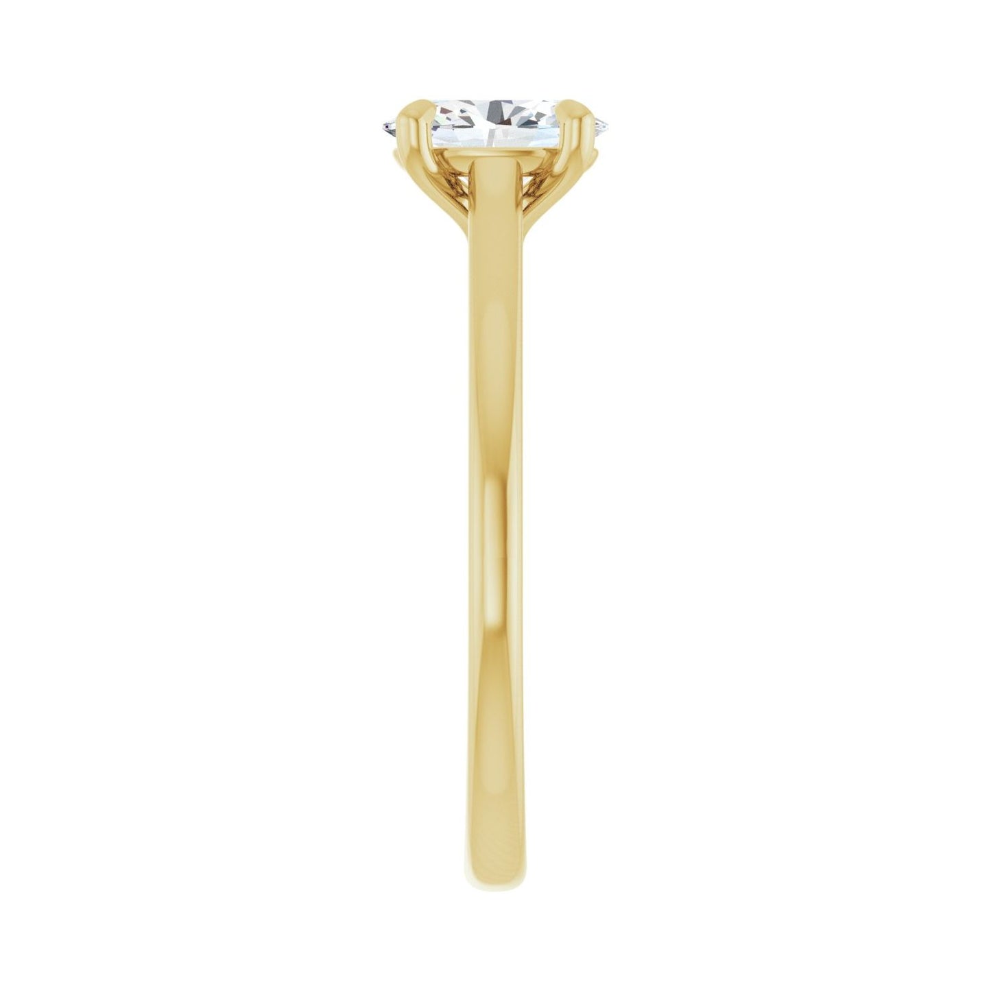 Oval Claw-Prong Solitaire Engagement Ring | Metal Type=14K Yellow Gold | Center Stone Size=1 CT | Image 4