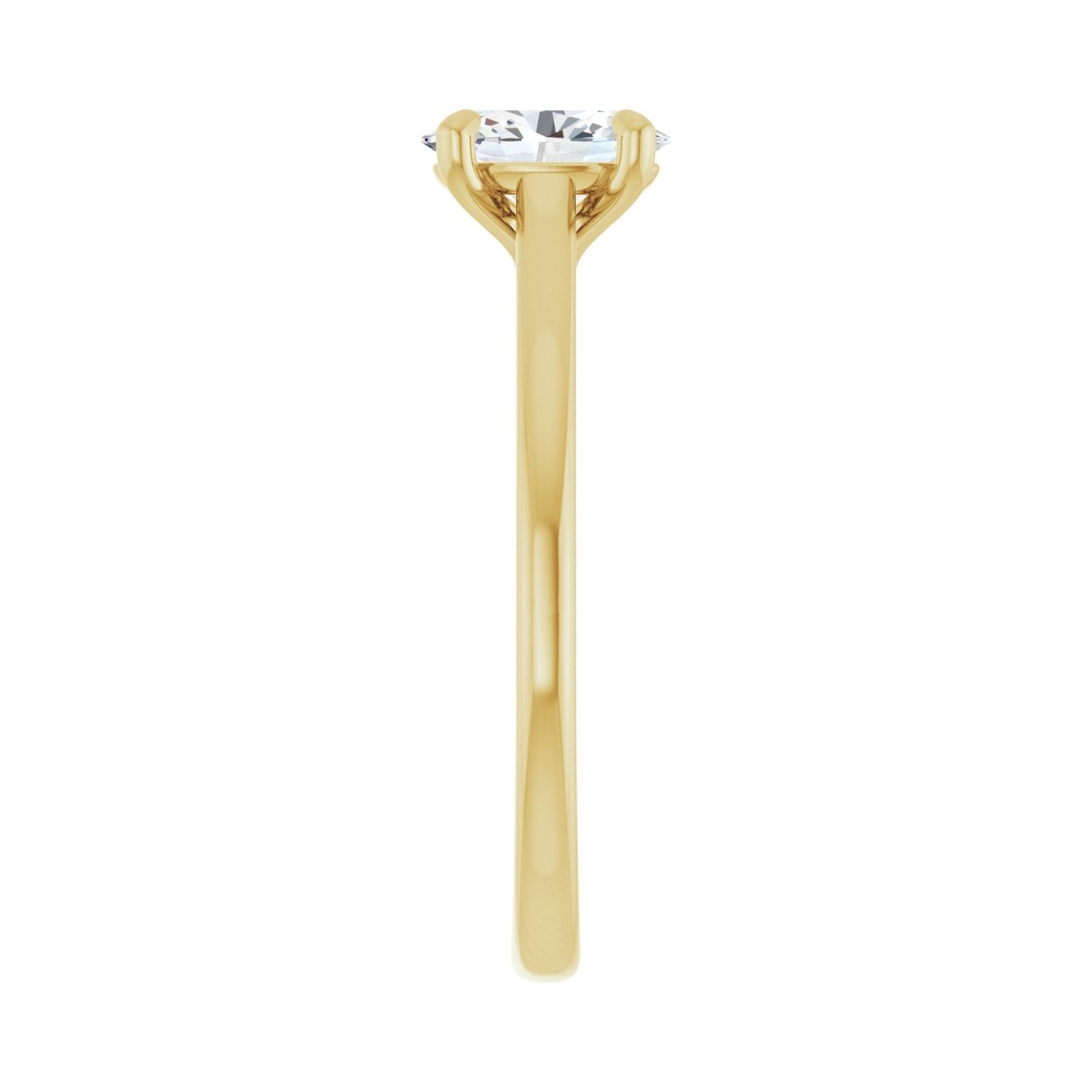 Oval Claw-Prong Solitaire Engagement Ring | Metal Type=14K Yellow Gold | Center Stone Size=1 CT | Image 4