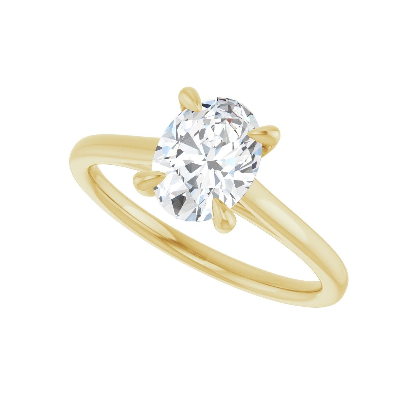 Oval Claw-Prong Solitaire Engagement Ring | Metal Type=14K Yellow Gold | Center Stone Size=1.5 CT | Image 5