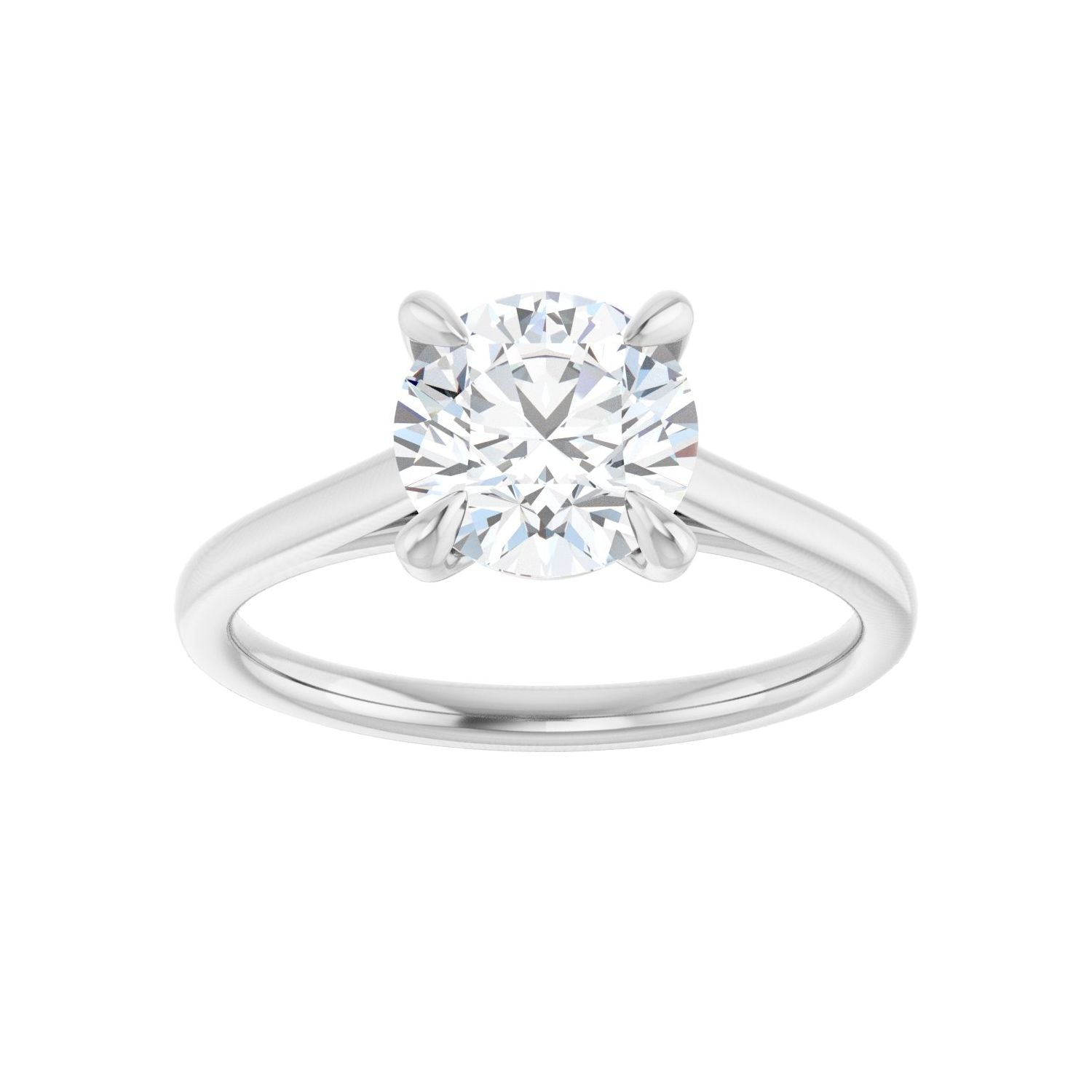 Round Claw-Prong Solitaire Engagement Ring | Metal Type=14K White Gold | Center Stone Size=1.5 CT | Image 3