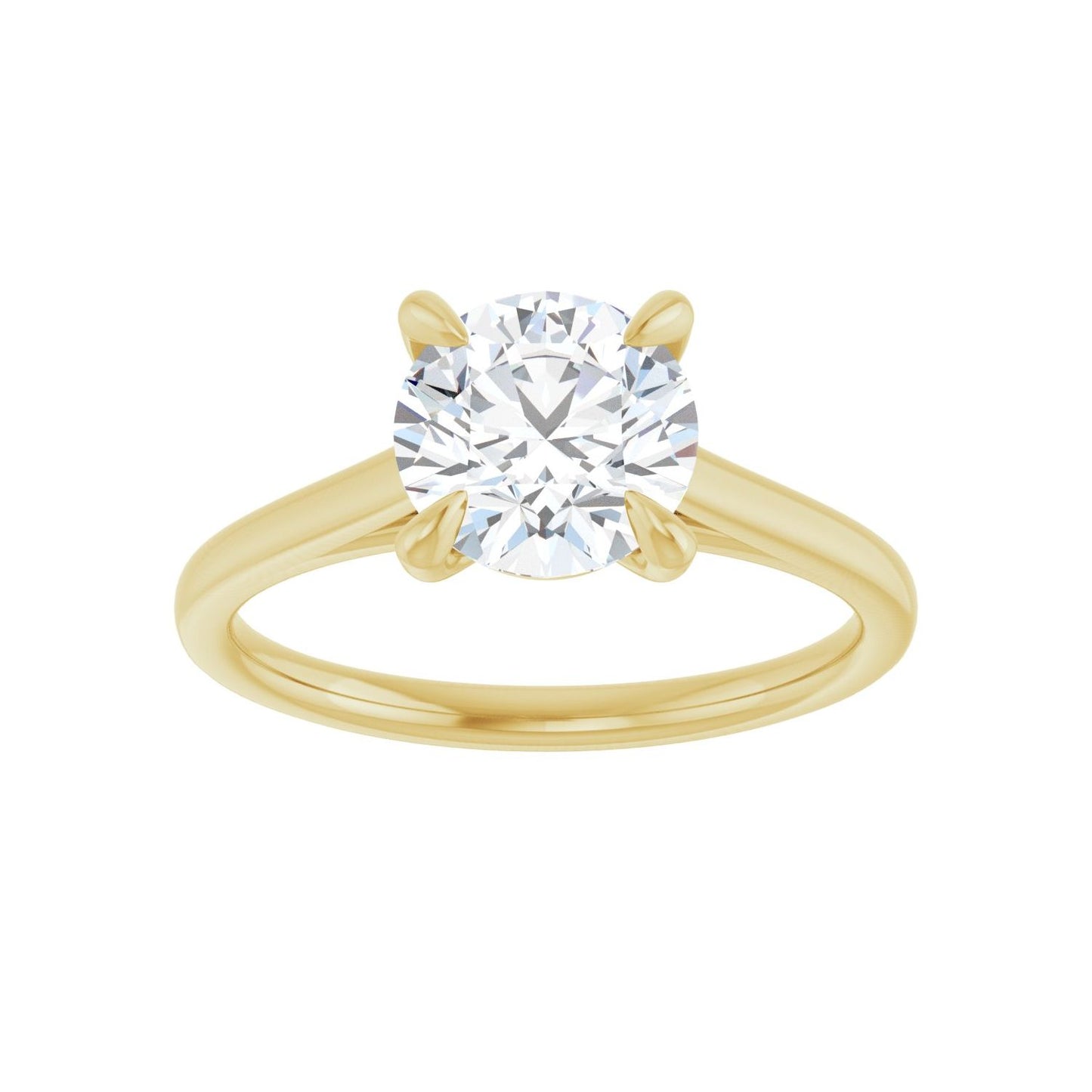 Round Claw-Prong Solitaire Engagement Ring | Metal Type=14K Yellow Gold | Center Stone Size=1.5 CT | Image 3