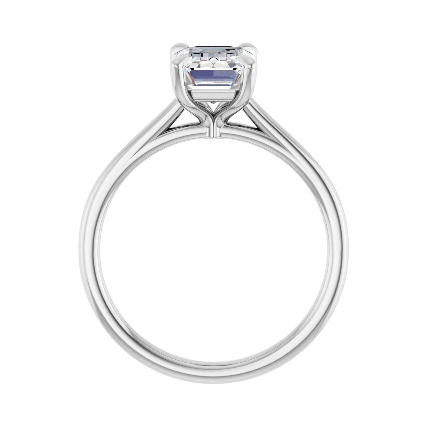 Emerald Claw-Prong Solitaire Engagement Ring | Metal Type=14K White Gold | Center Stone Size=2 CT | Image 2