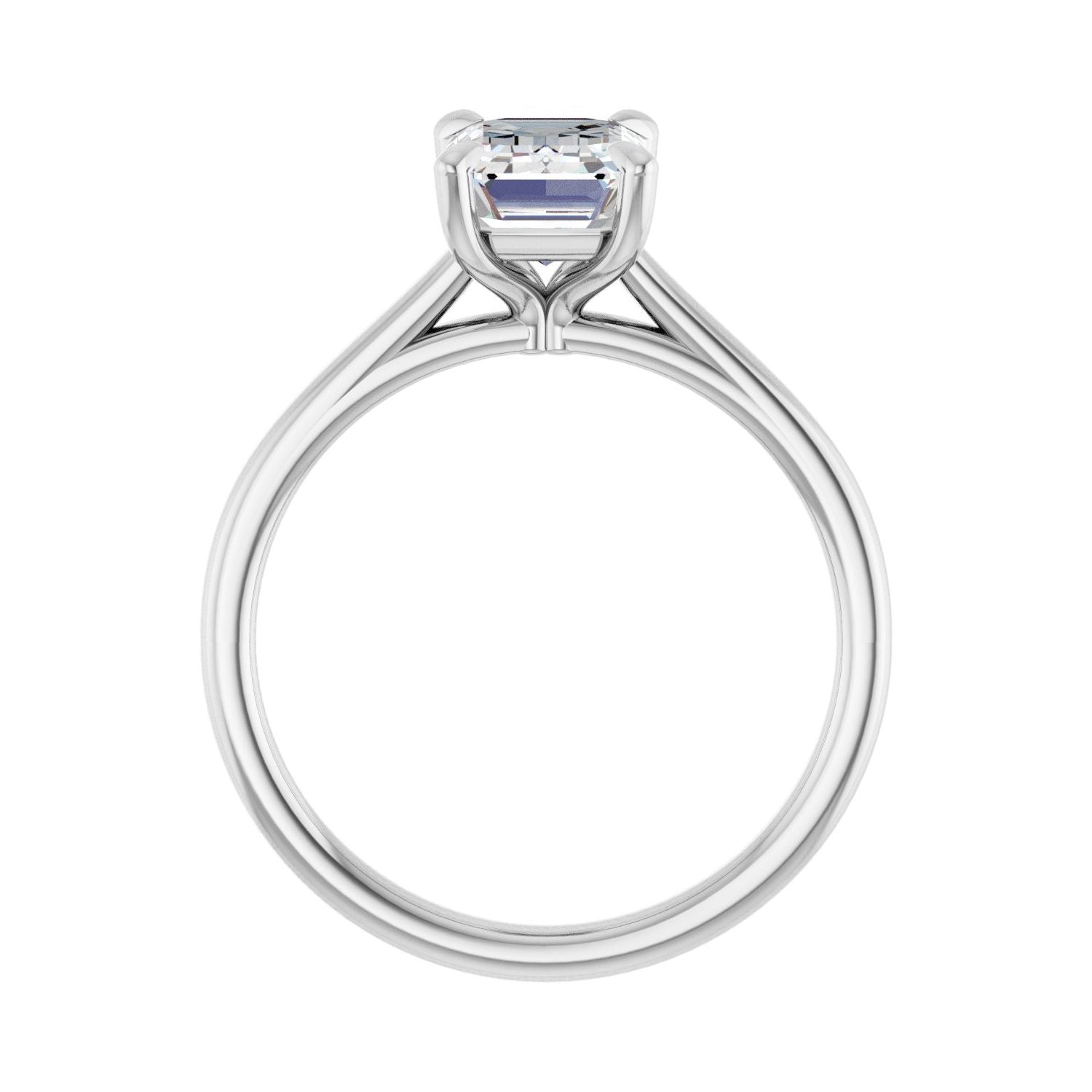 Emerald Claw-Prong Solitaire Engagement Ring | Metal Type=14K White Gold | Center Stone Size=2 CT | Image 2