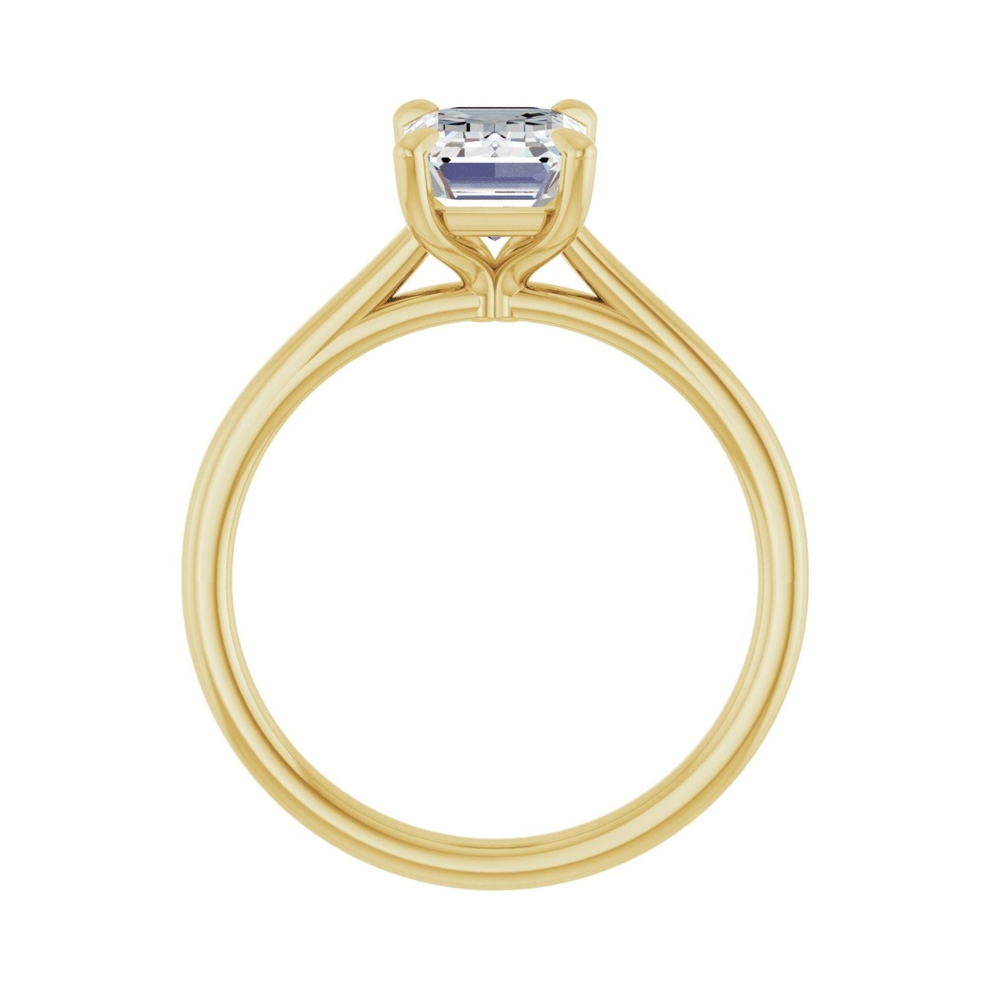 Emerald Claw-Prong Solitaire Engagement Ring | Metal Type=14K Yellow Gold | Center Stone Size=2 CT | Image 2