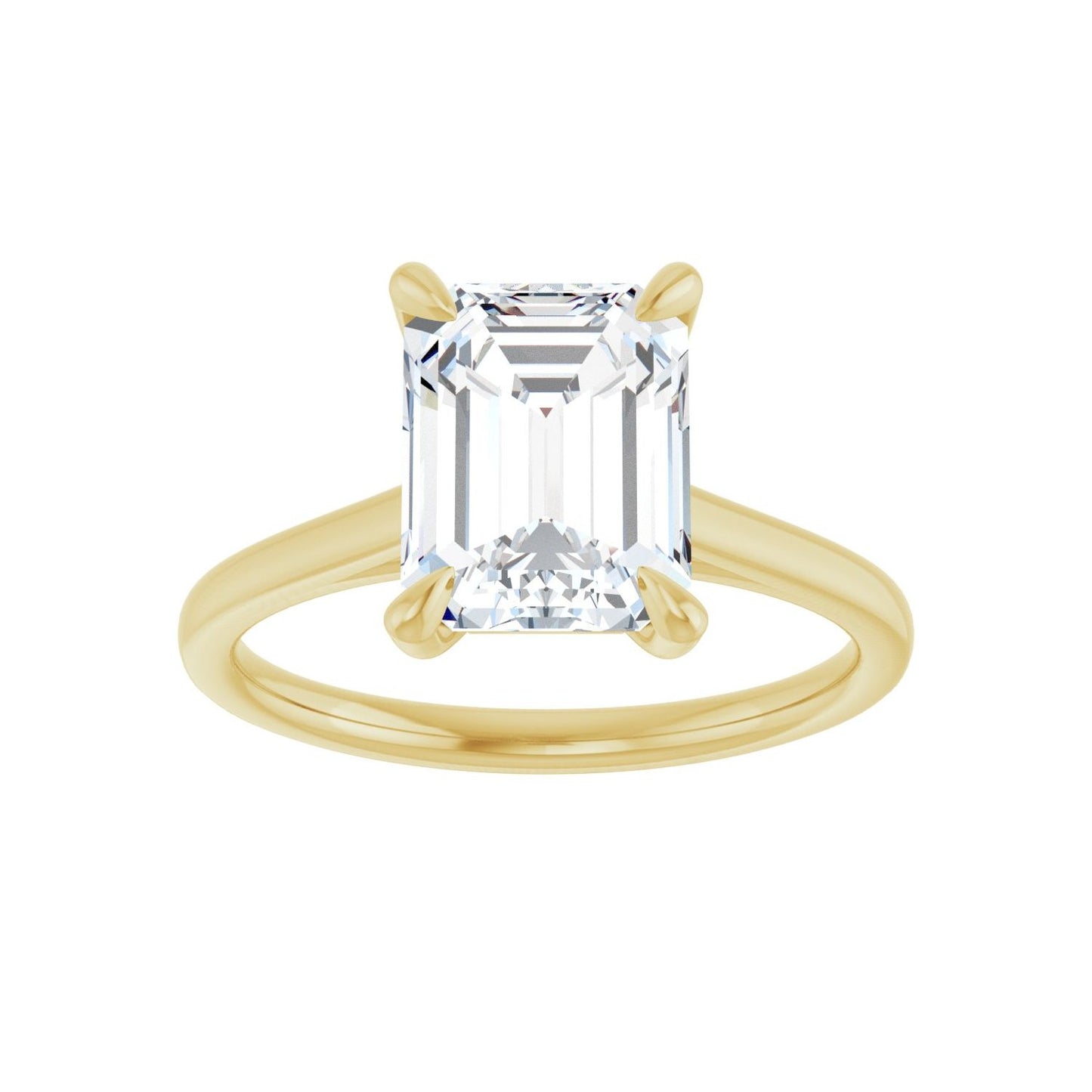 Emerald Claw-Prong Solitaire Engagement Ring | Metal Type=14K Yellow Gold | Center Stone Size=2.5 CT | Image 3