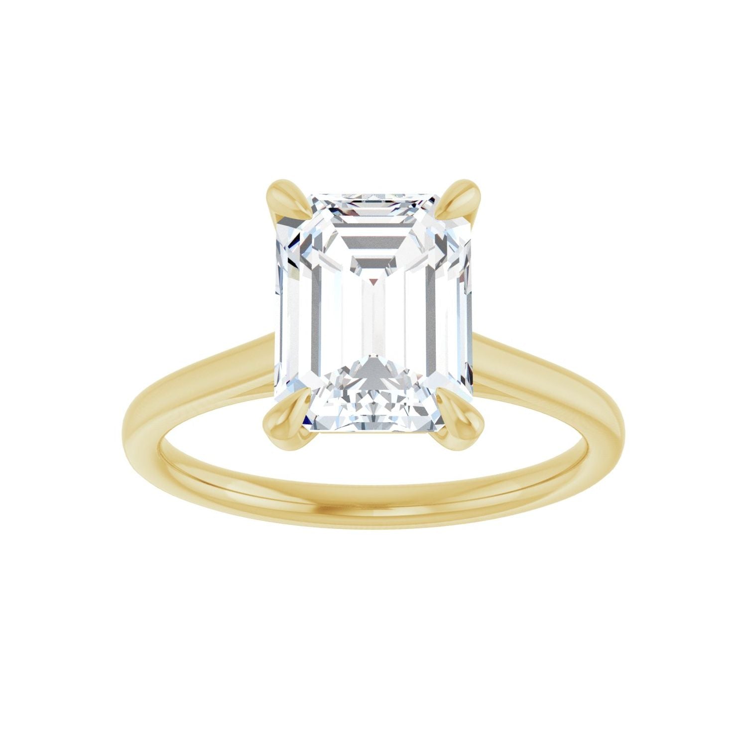 Emerald Claw-Prong Solitaire Engagement Ring | Metal Type=14K Yellow Gold | Center Stone Size=2.5 CT | Image 3