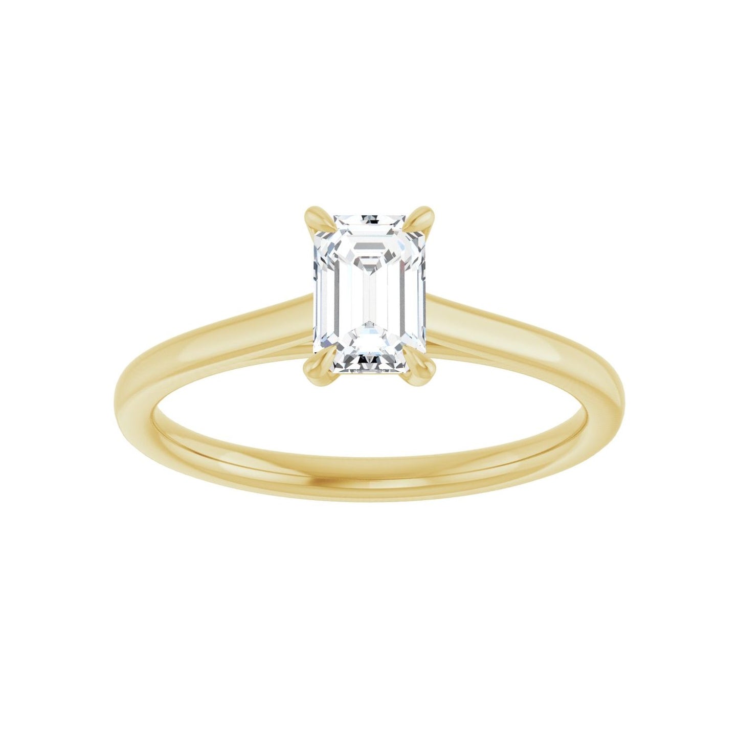 Emerald Claw-Prong Solitaire Engagement Ring | Metal Type=14K Yellow Gold | Center Stone Size=1 CT | Image 3