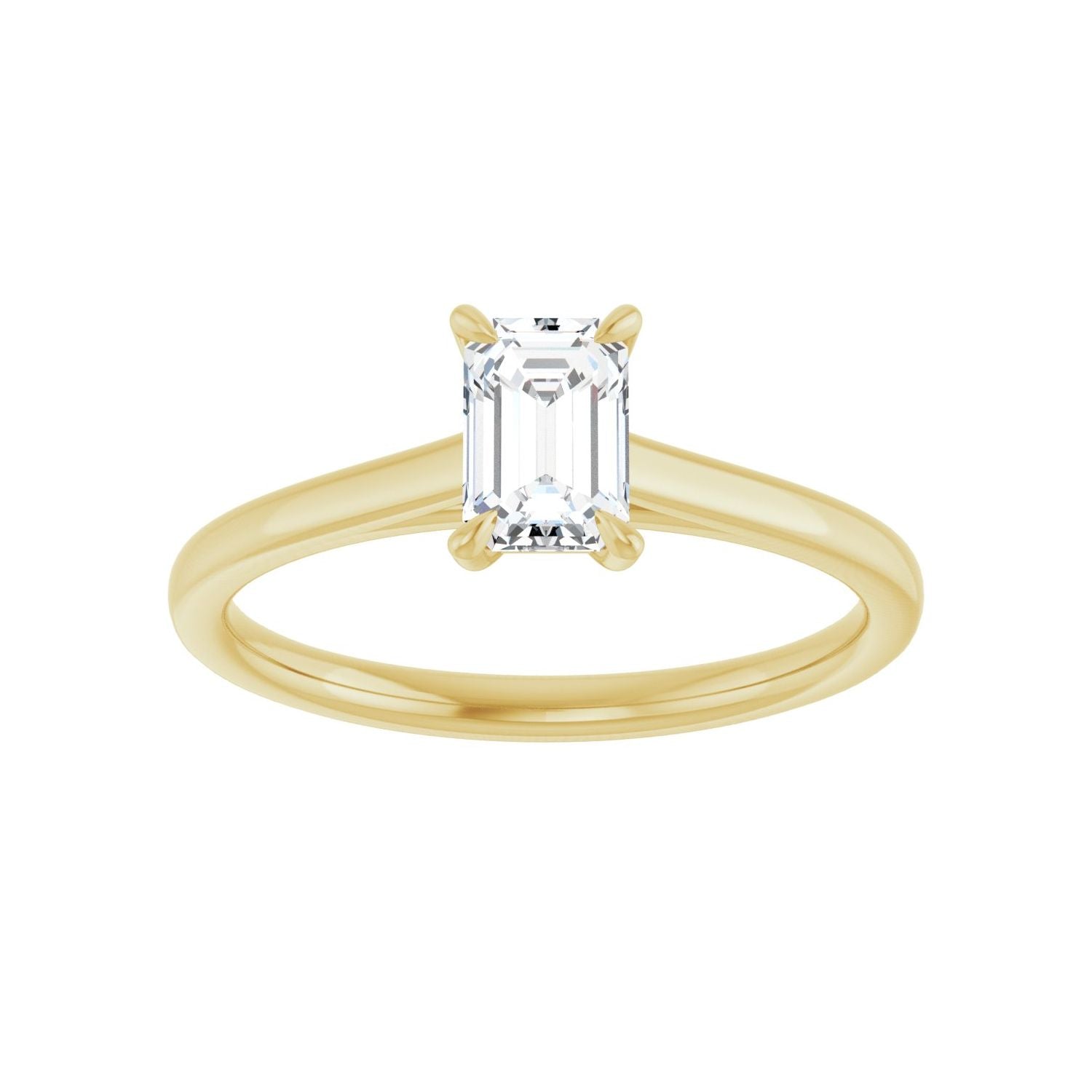 Emerald Claw-Prong Solitaire Engagement Ring | Metal Type=14K Yellow Gold | Center Stone Size=1 CT | Image 3