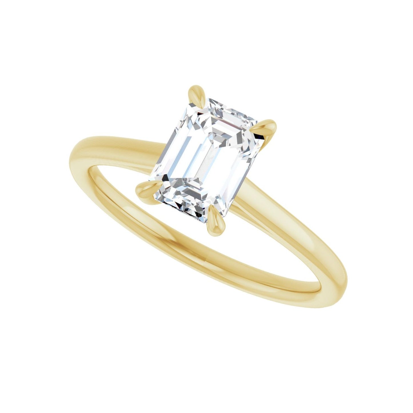 Emerald Claw-Prong Solitaire Engagement Ring | Metal Type=14K Yellow Gold | Center Stone Size=1.5 CT | Image 5