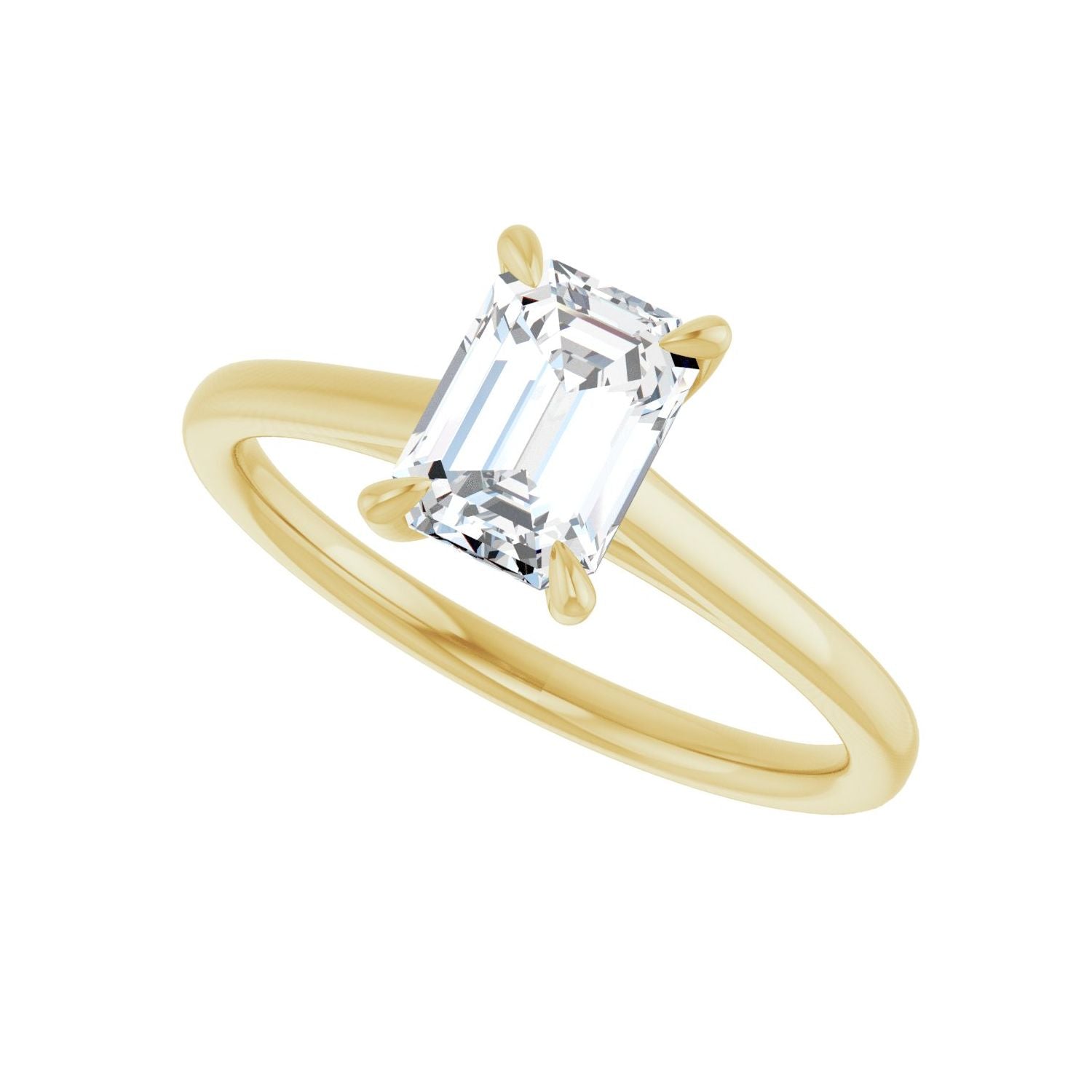 Emerald Claw-Prong Solitaire Engagement Ring | Metal Type=14K Yellow Gold | Center Stone Size=1.5 CT | Image 5