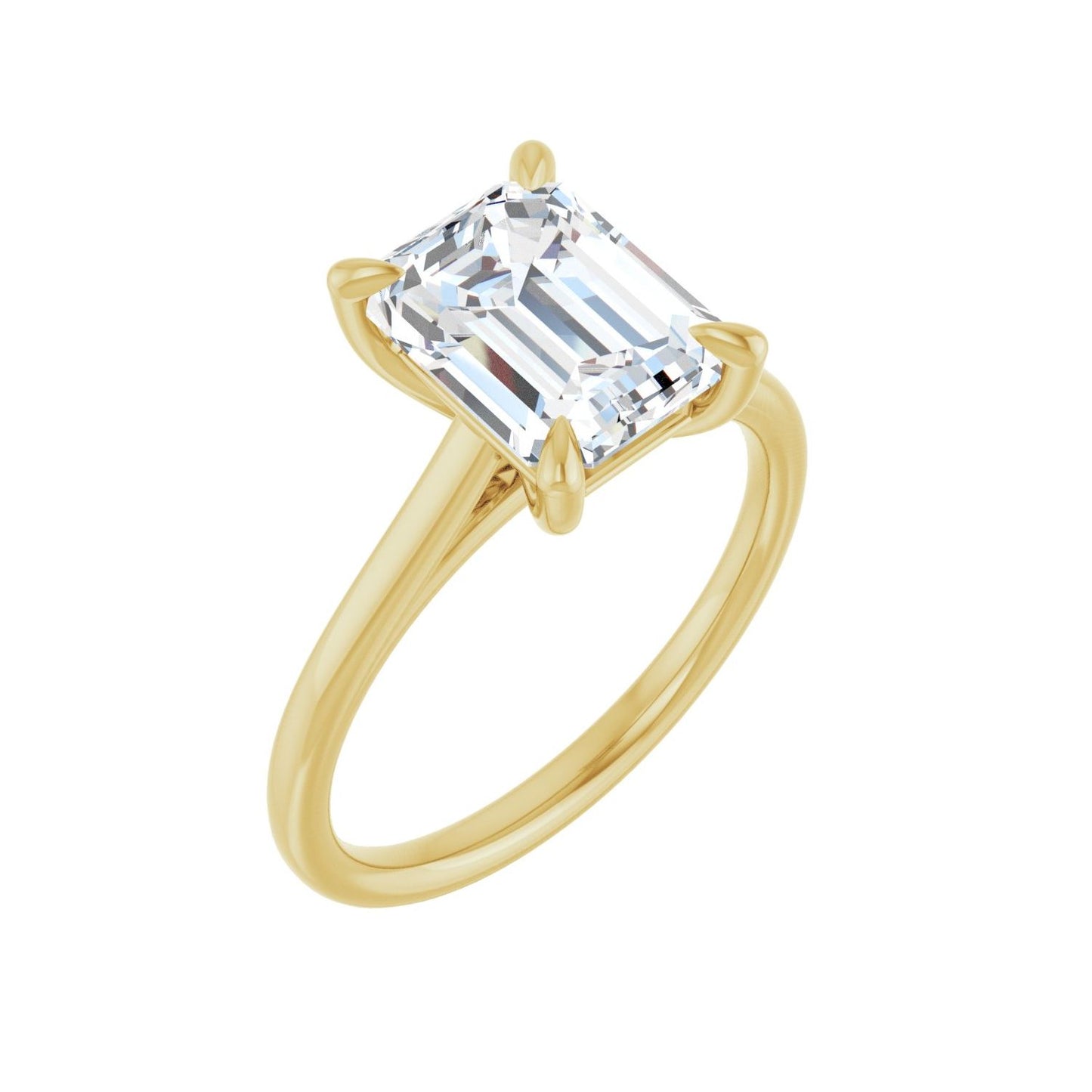 Emerald Claw-Prong Solitaire Engagement Ring | Metal Type=14K Yellow Gold | Center Stone Size=2.5 CT | Image 1