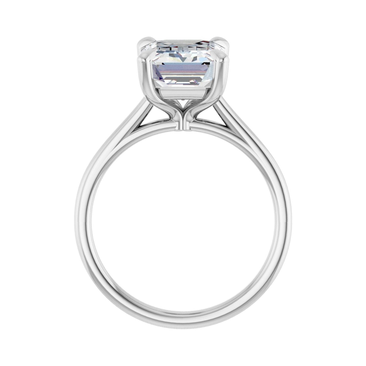 Emerald Claw-Prong Solitaire Engagement Ring | Metal Type=14K White Gold | Center Stone Size=3 CT | Image 2