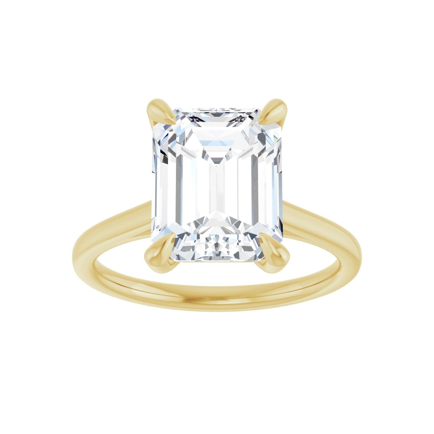 Emerald Claw-Prong Solitaire Engagement Ring | Metal Type=14K Yellow Gold | Center Stone Size=3 CT | Image 3