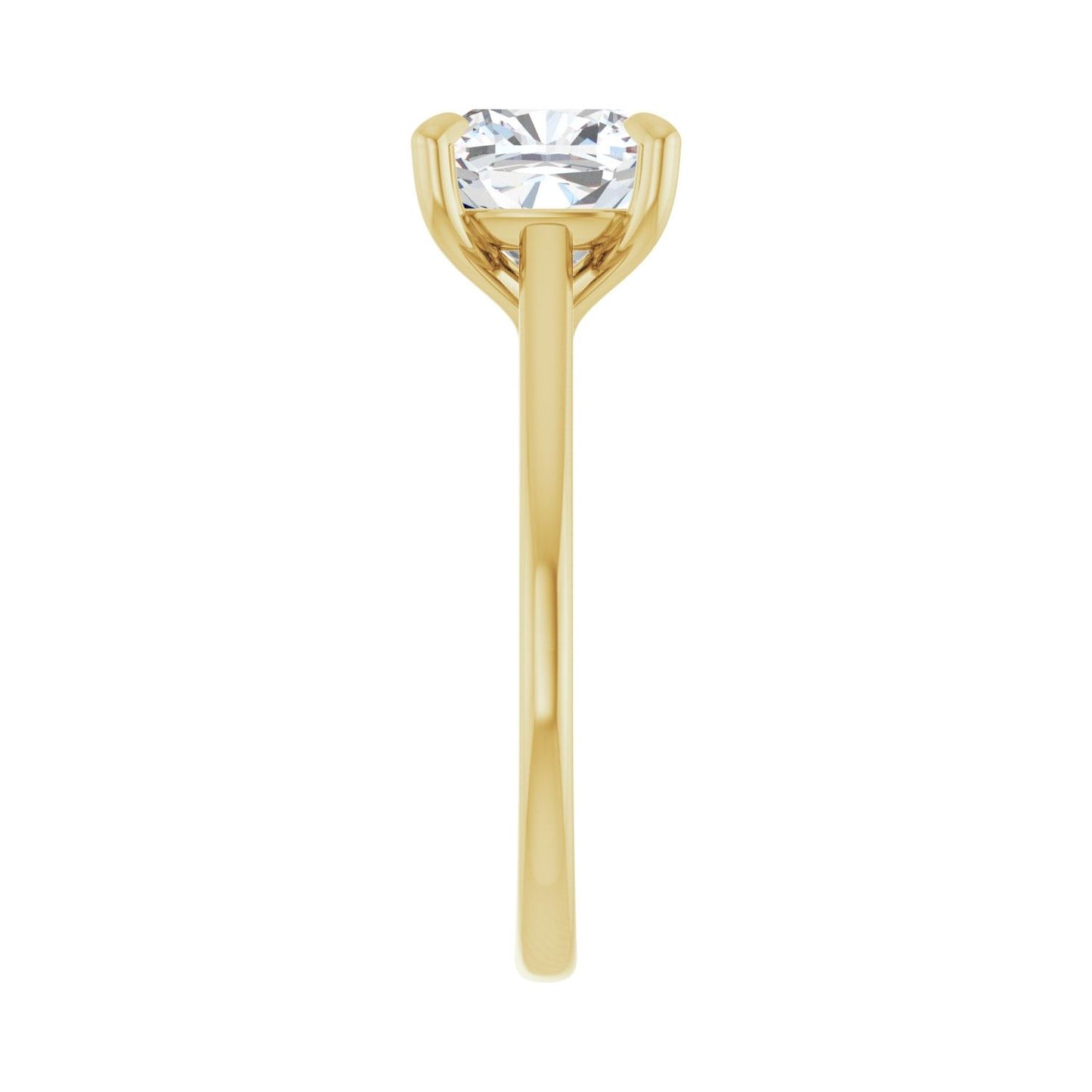 Cushion Claw-Prong Solitaire Engagement Ring | Metal Type=14K Yellow Gold | Center Stone Size=3 CT | Image 4