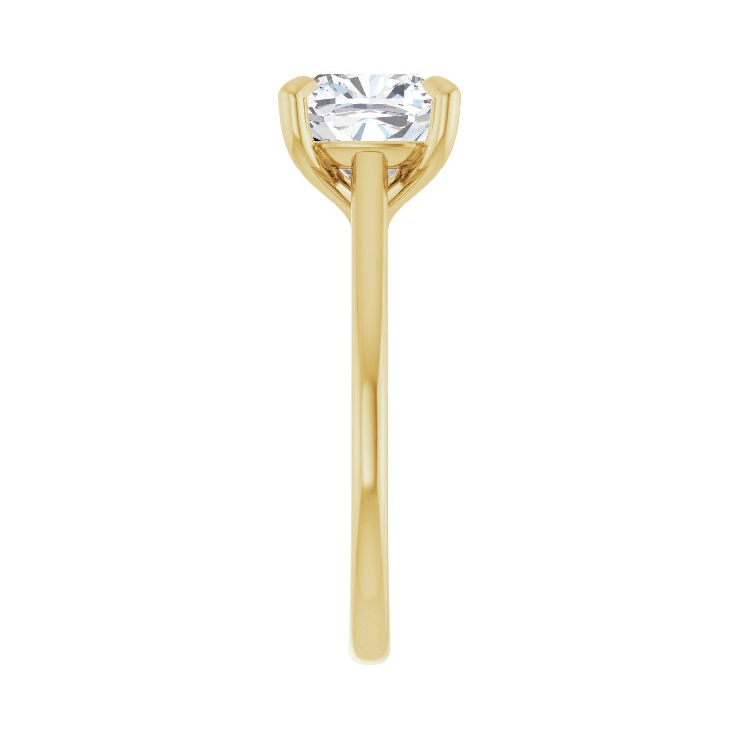 Cushion Claw-Prong Solitaire Engagement Ring | Metal Type=14K Yellow Gold | Center Stone Size=3 CT | Image 4