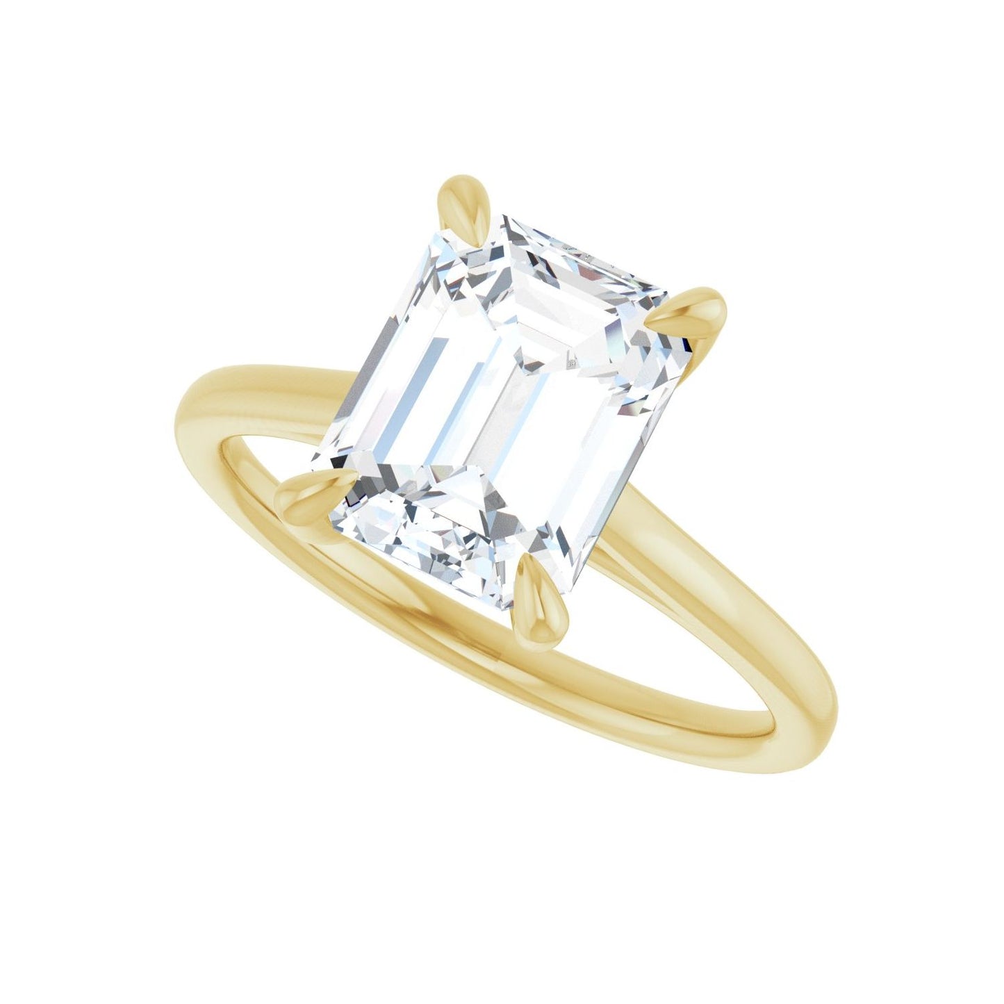Emerald Claw-Prong Solitaire Engagement Ring | Metal Type=14K Yellow Gold | Center Stone Size=2.5 CT | Image 5