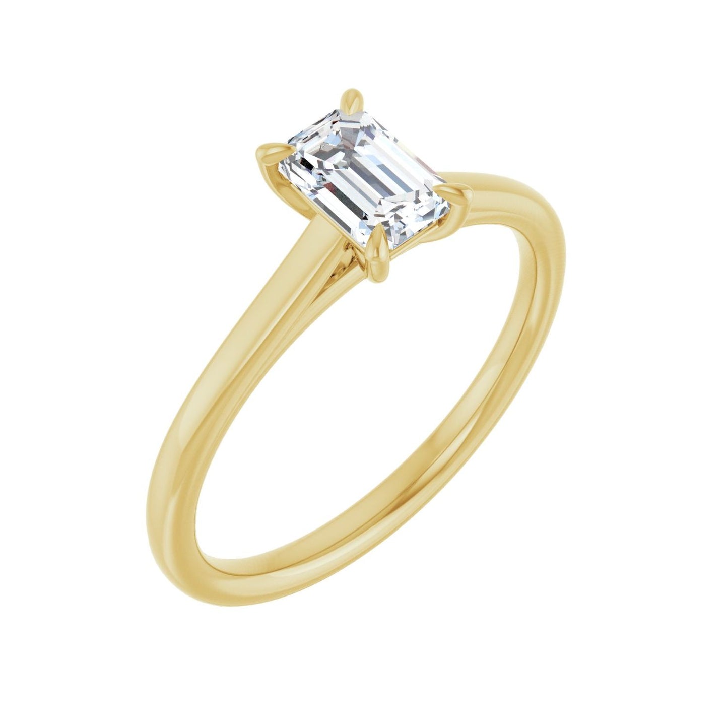 Emerald Claw-Prong Solitaire Engagement Ring | Metal Type=14K Yellow Gold | Center Stone Size=1 CT | Image 1
