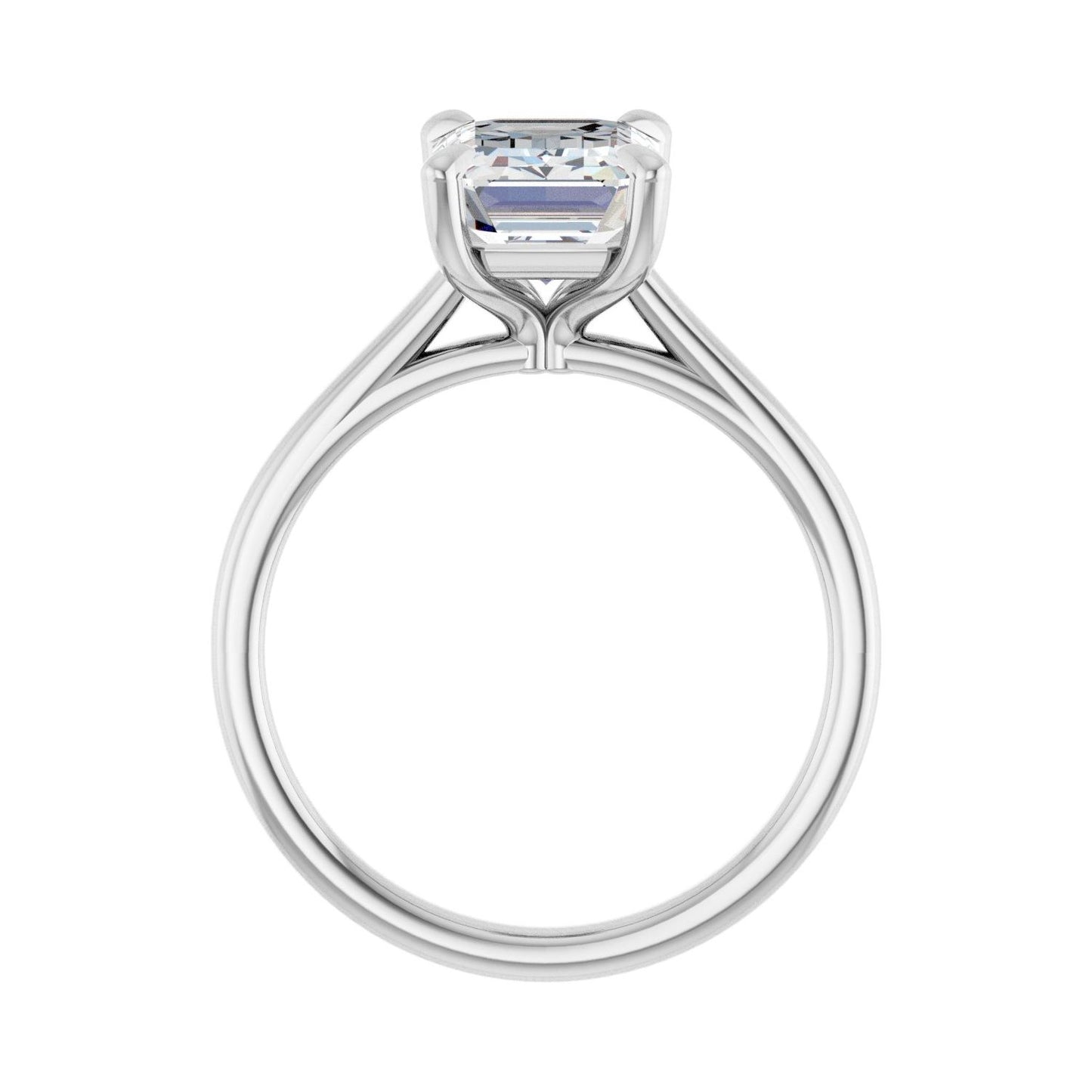 Emerald Claw-Prong Solitaire Engagement Ring | Metal Type=14K White Gold | Center Stone Size=2.5 CT | Image 2