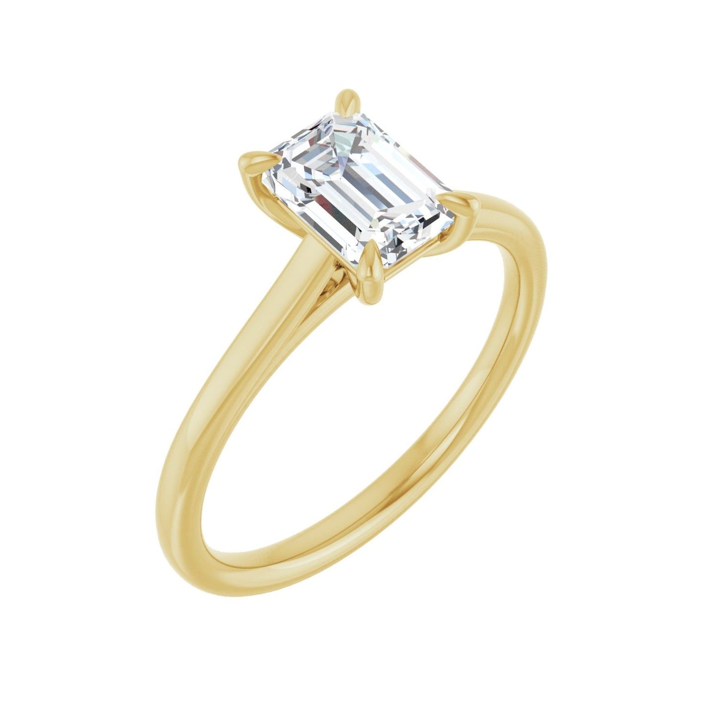 Emerald Claw-Prong Solitaire Engagement Ring | Metal Type=14K Yellow Gold | Center Stone Size=1.5 CT | Image 1
