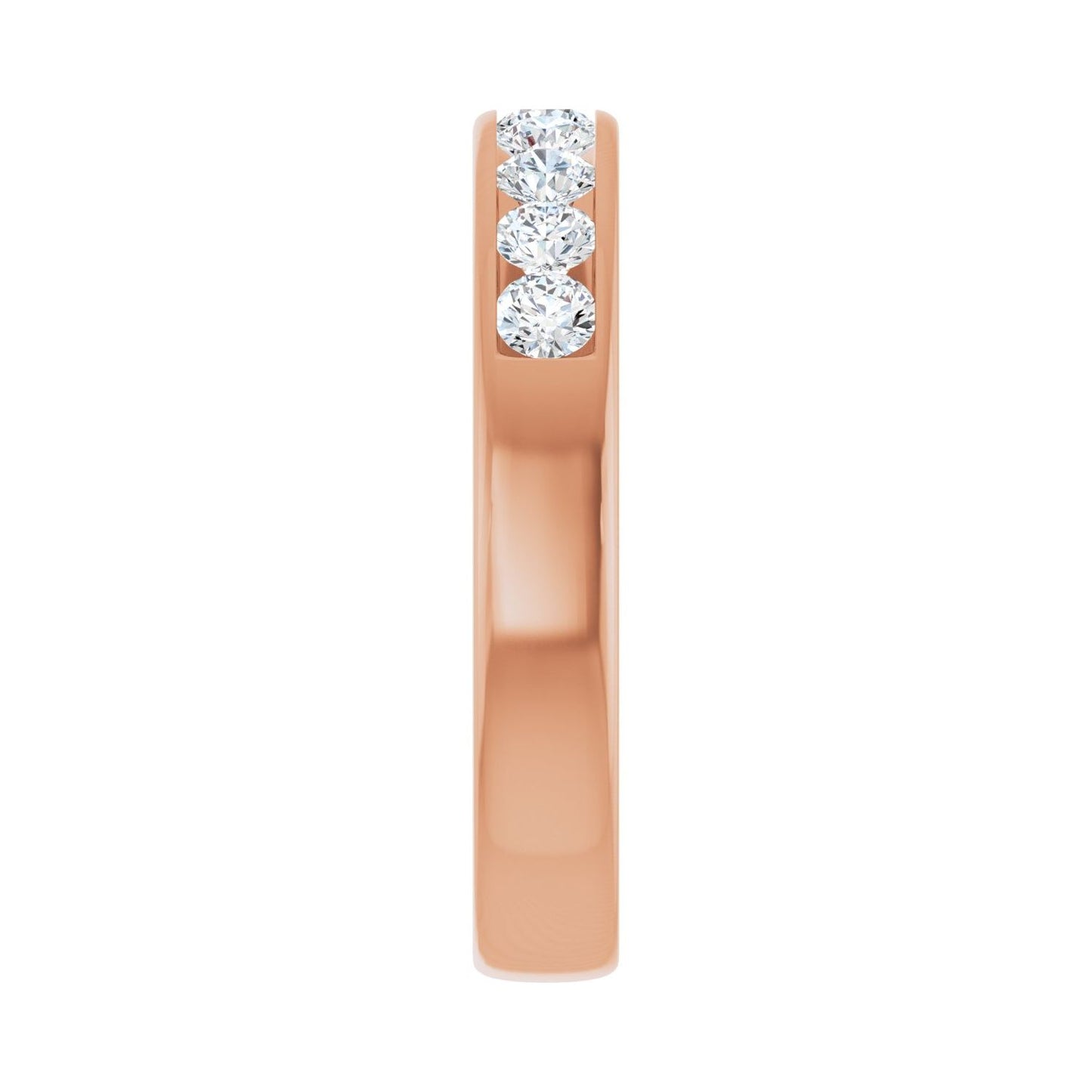 Channel-Set Accented Band - Round 3MM-4MM | Metal Type=14K Rose Gold | Diamond Size=3MM | Image 1
