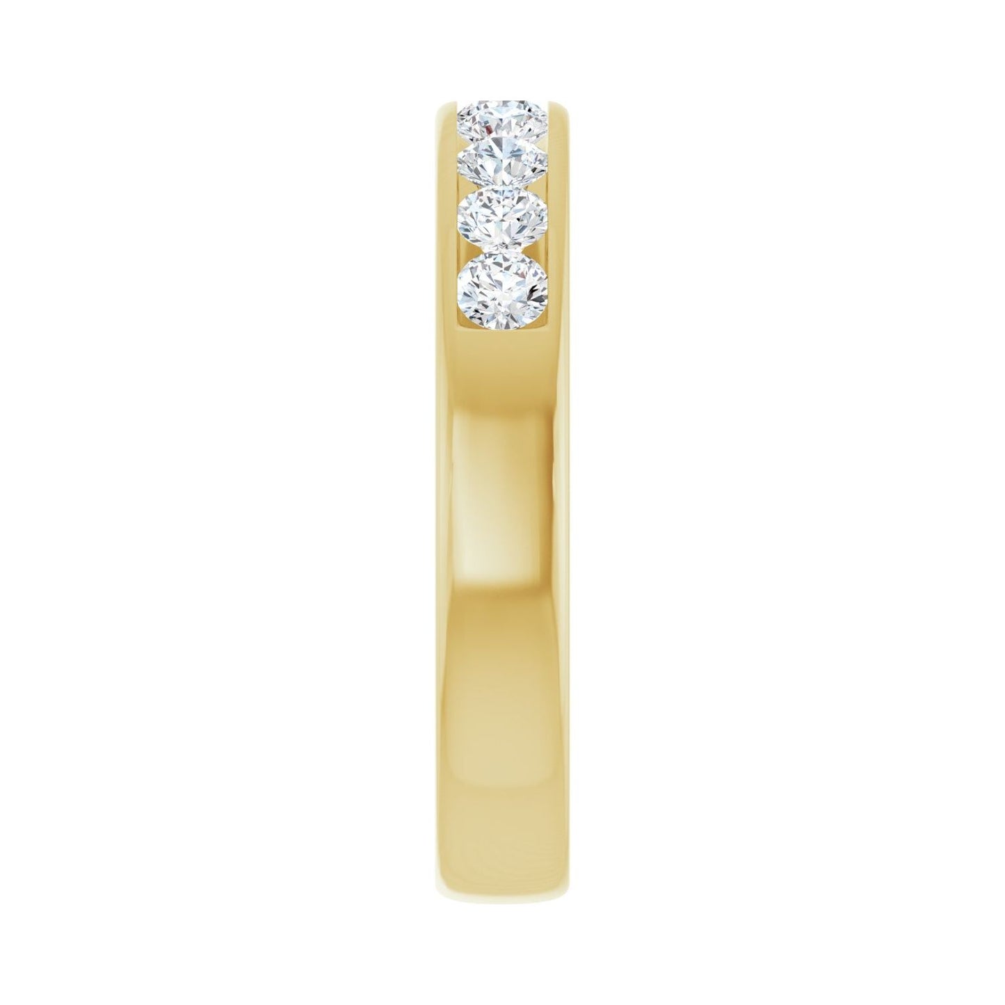 Channel-Set Accented Band - Round 3MM-4MM | Metal Type=14K Yellow Gold | Diamond Size=3MM | Image 1