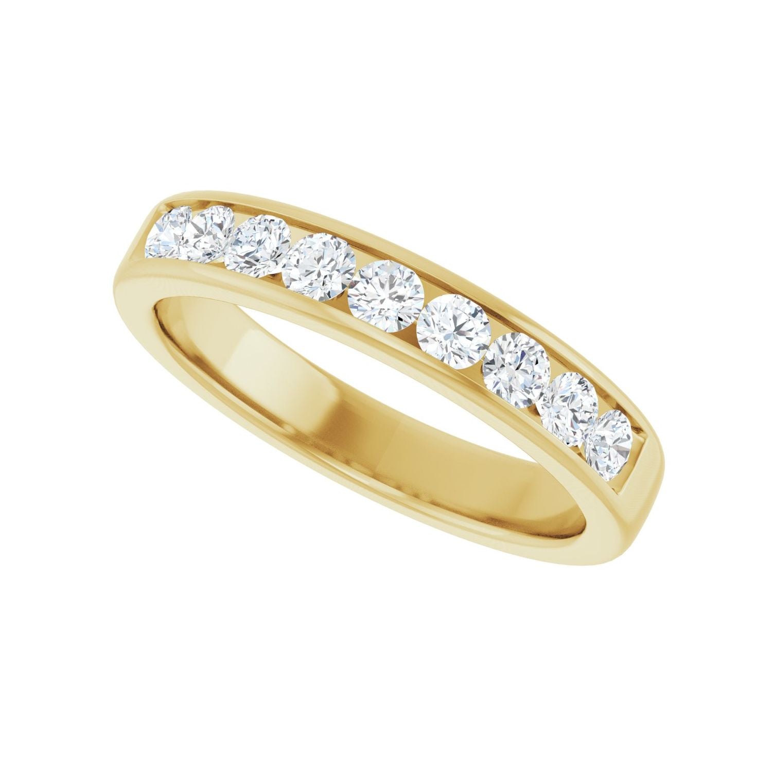 Channel-Set Accented Band - Round 3MM-4MM | Metal Type=14K Yellow Gold | Diamond Size=3MM | Image 2