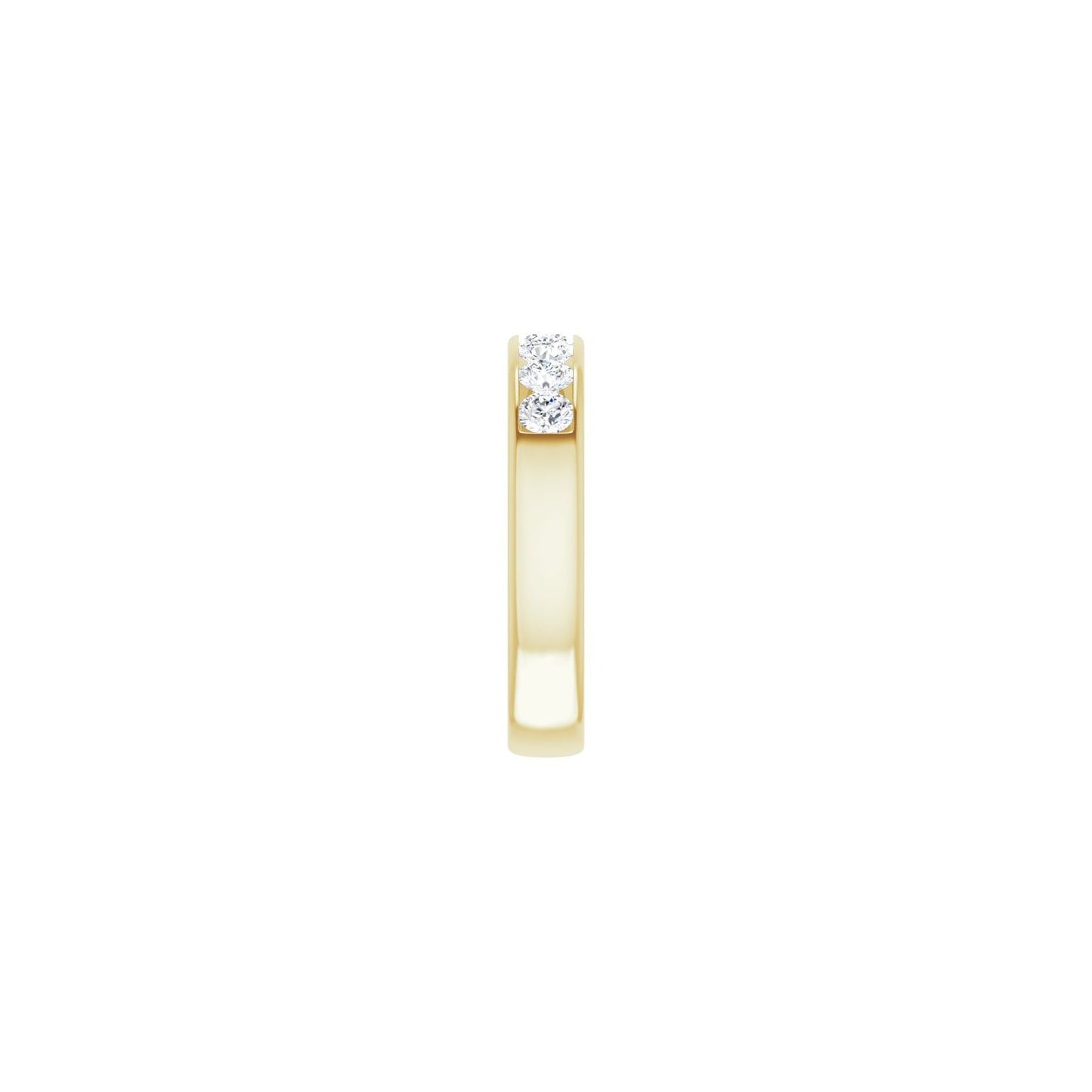 Channel-Set Accented Band - Round 3MM-4MM | Metal Type=14K Yellow Gold | Diamond Size=3.5MM | Image 1
