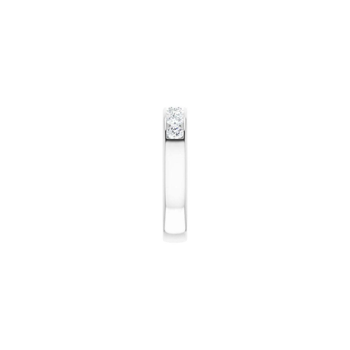 Channel-Set Accented Band - Round 3MM-4MM | Metal Type=14K White Gold | Diamond Size=3.5MM | Image 1