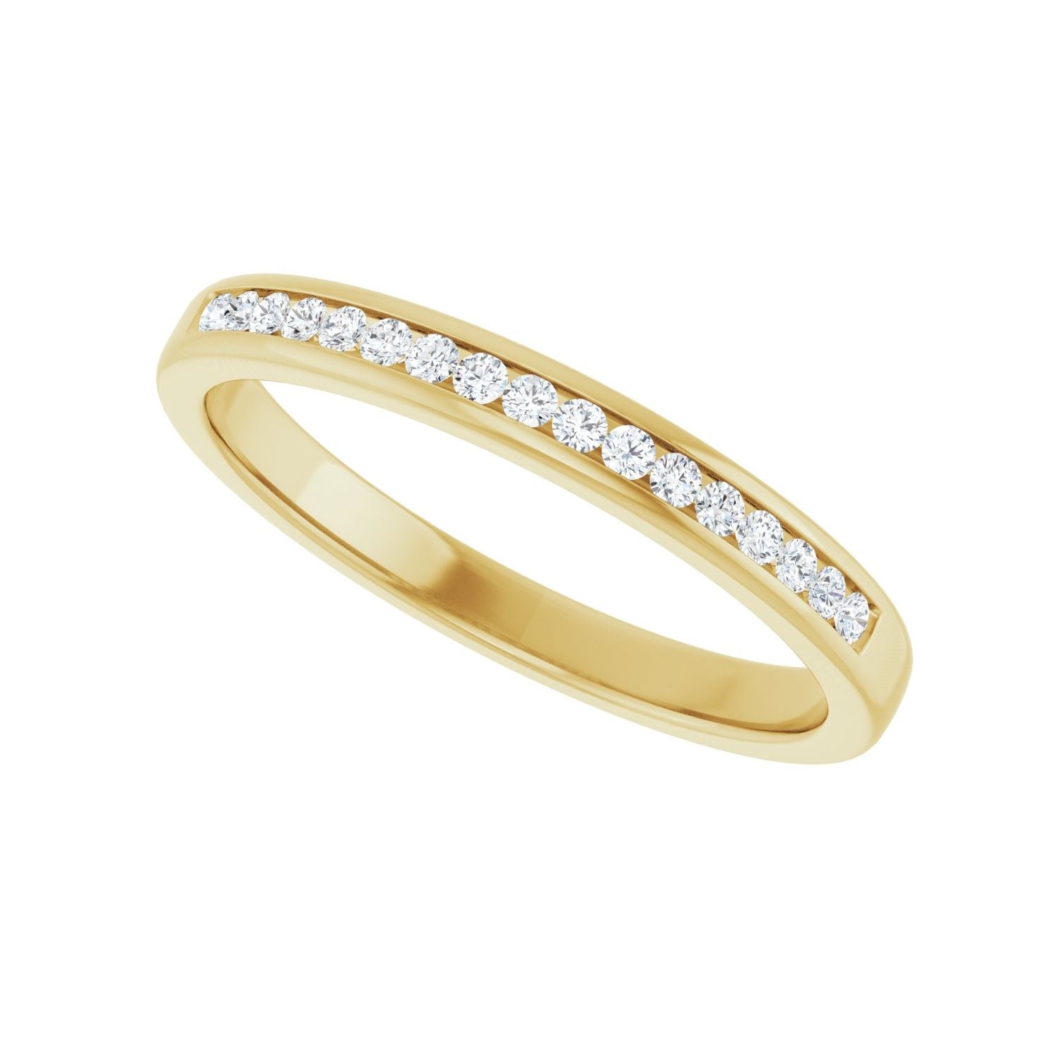 Channel-Set Accented Band - Round 1MM-2.5MM | Metal Type=14K Yellow Gold | Diamond Size=1.5MM | Image 2