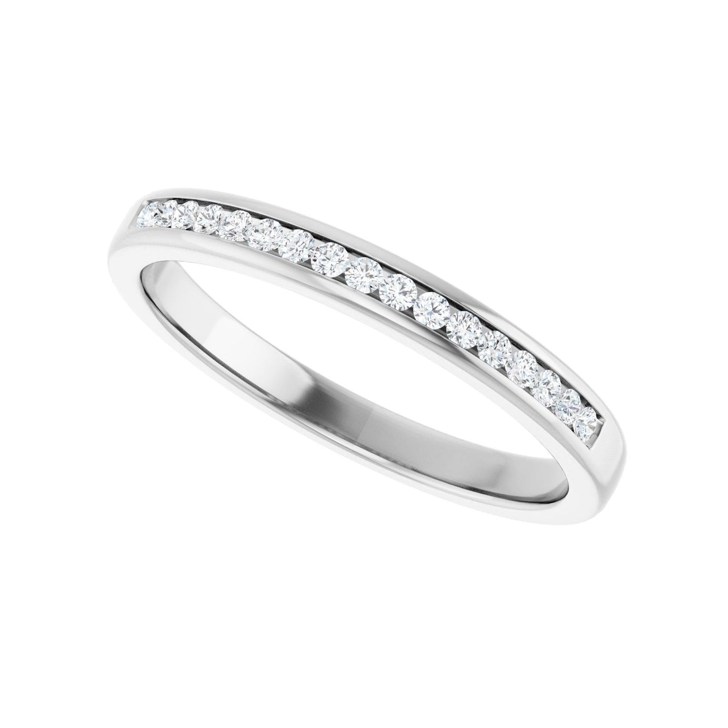 Channel-Set Accented Band - Round 1MM-2.5MM | Metal Type=14K White Gold | Diamond Size=1.5MM | Image 2