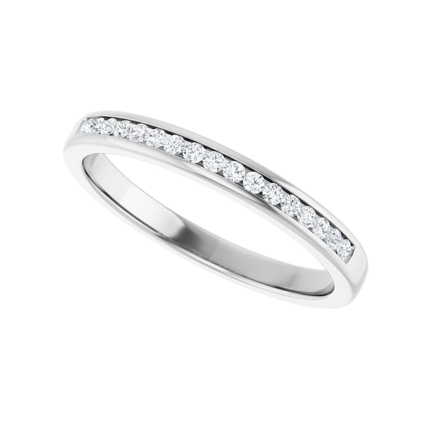Channel-Set Accented Band - Round 1MM-2.5MM | Metal Type=14K White Gold | Diamond Size=1.5MM | Image 2