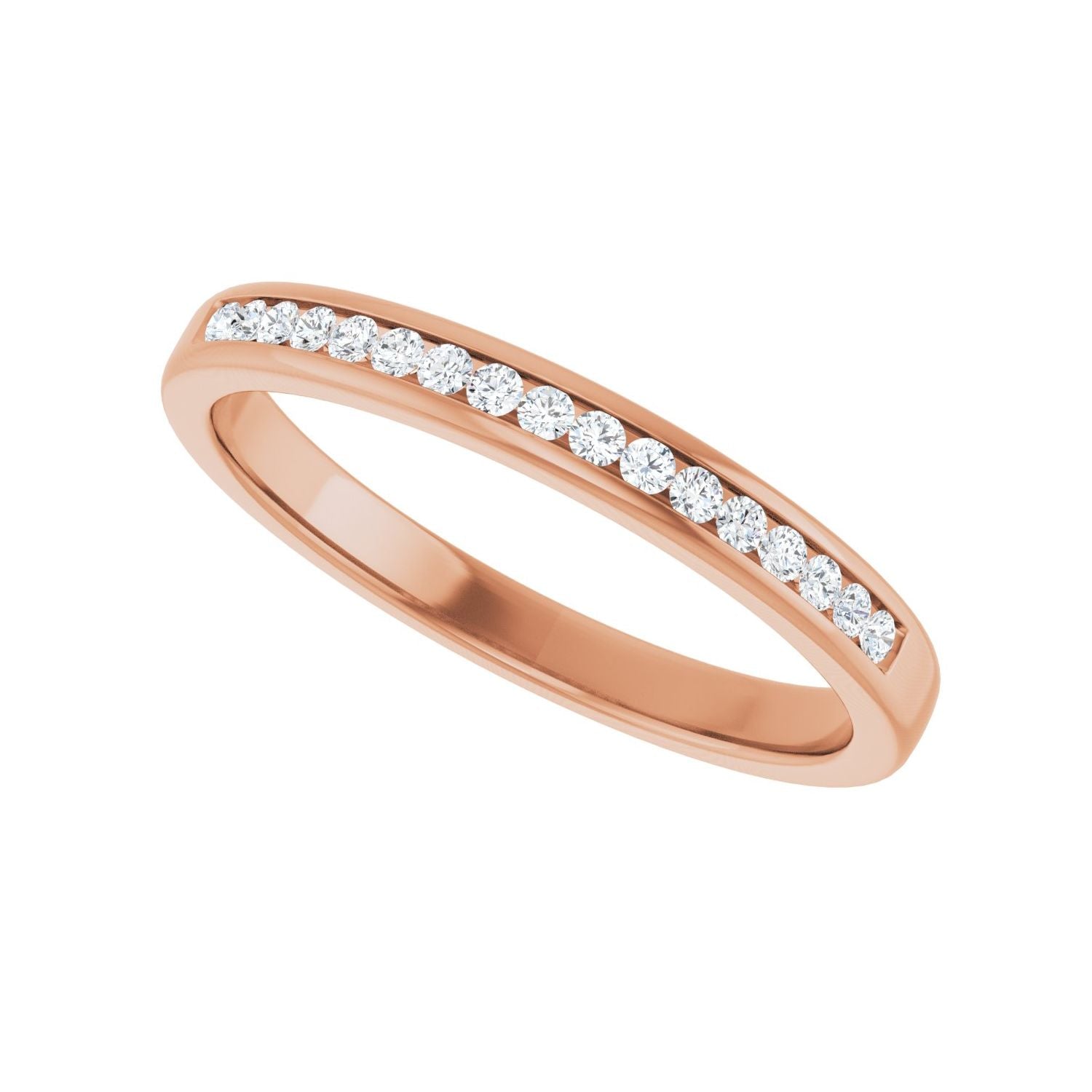 Channel-Set Accented Band - Round 1MM-2.5MM | Metal Type=14K Rose Gold | Diamond Size=1.5MM | Image 2