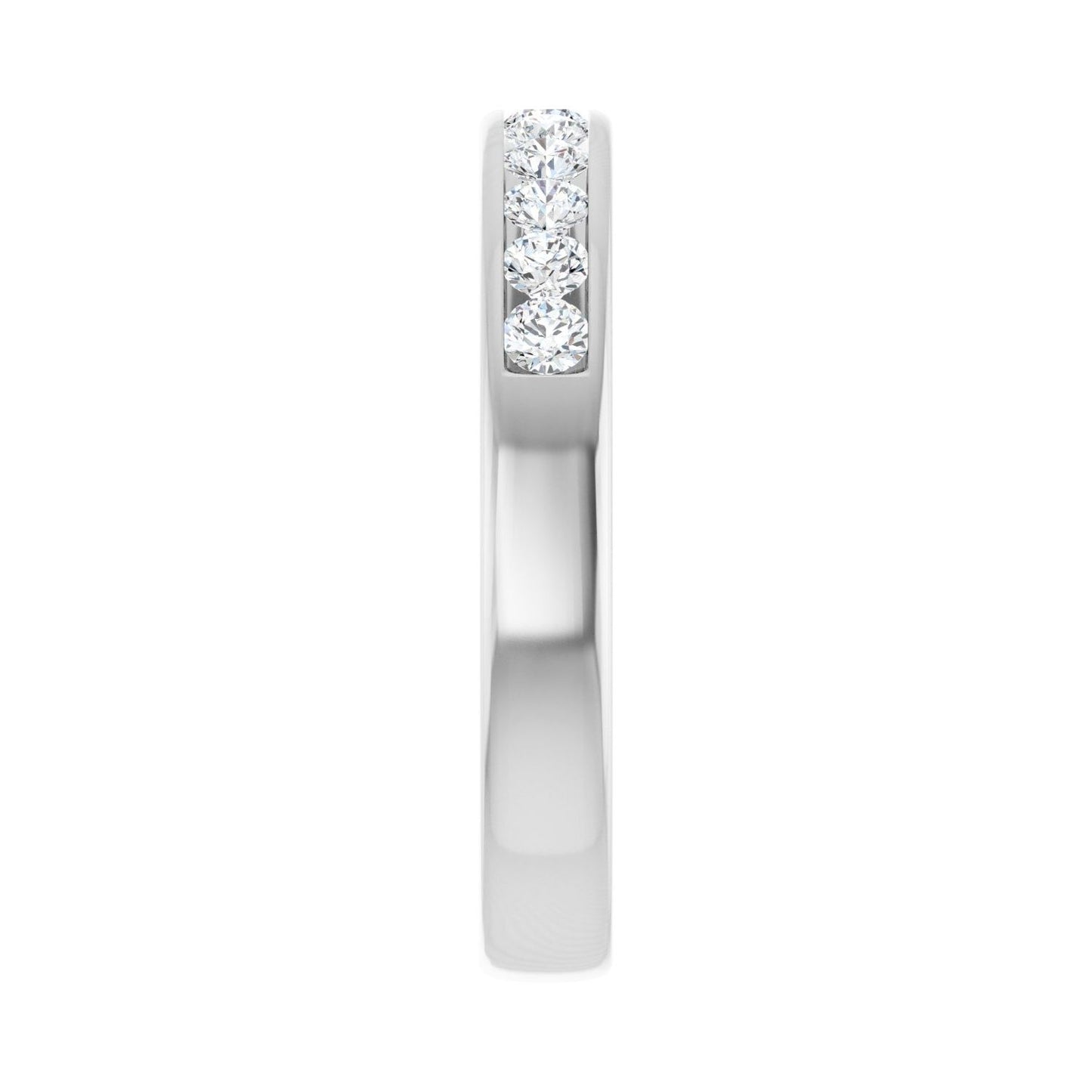 Channel-Set Accented Band - Round 1MM-2.5MM | Metal Type=14K White Gold | Diamond Size=2.5MM | Image 1