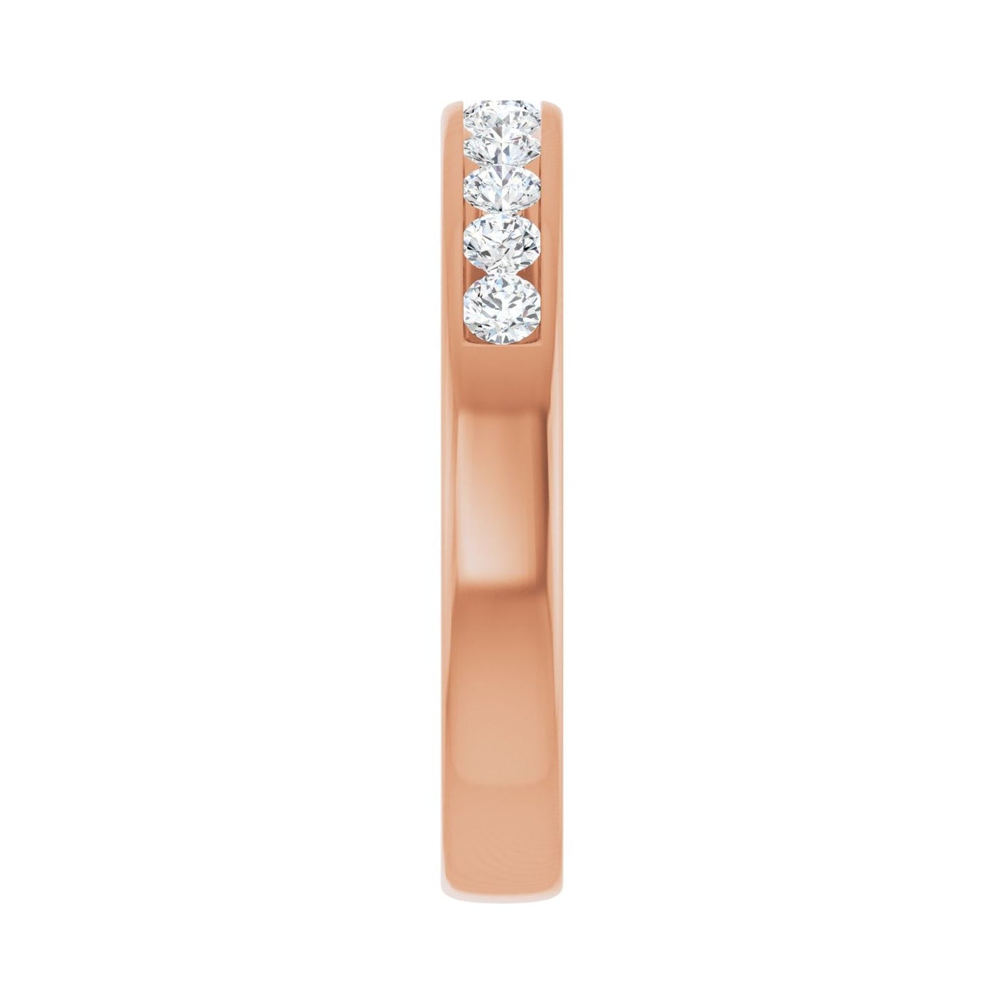 Channel-Set Accented Band - Round 1MM-2.5MM | Metal Type=14K Rose Gold | Diamond Size=2.5MM | Image 1