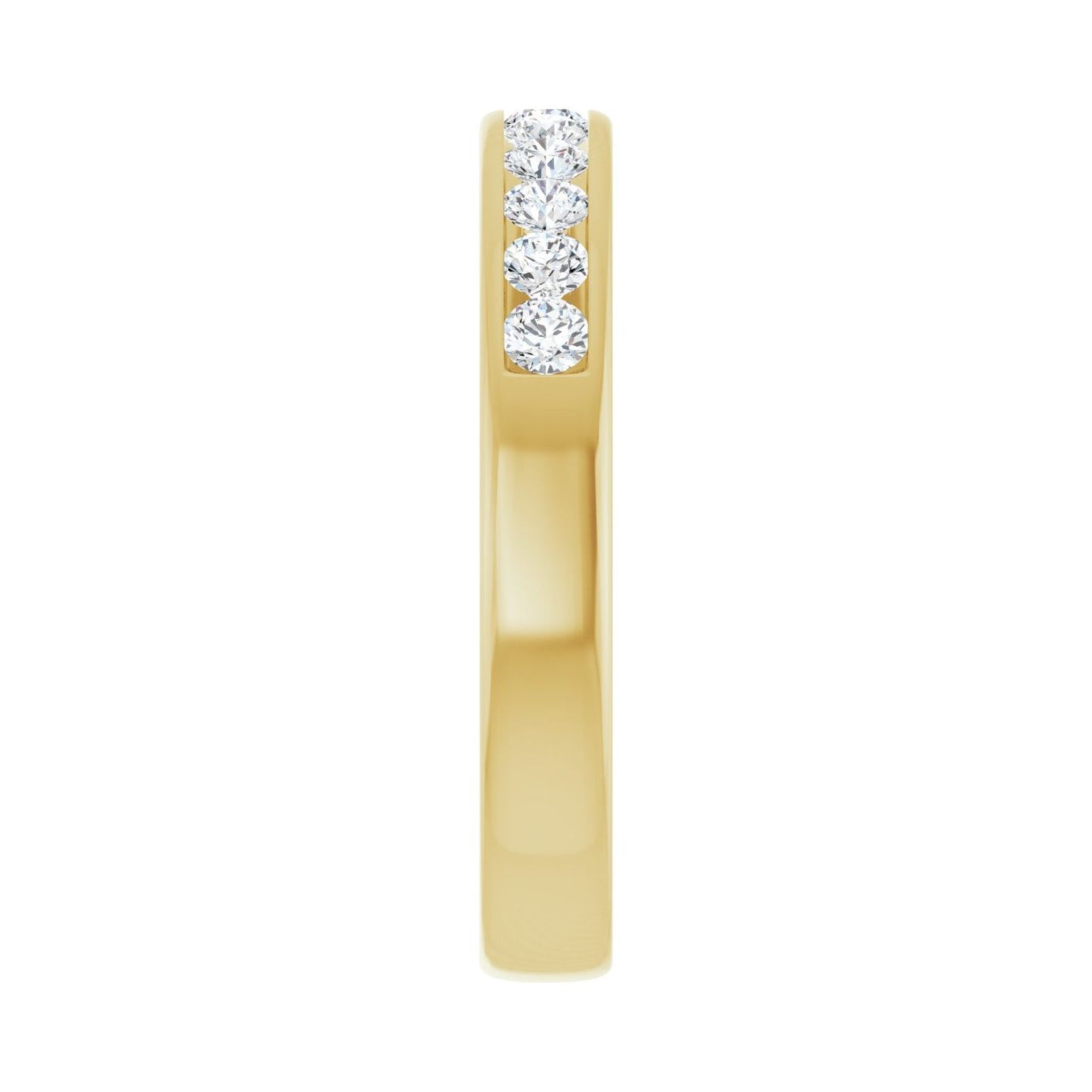 Channel-Set Accented Band - Round 1MM-2.5MM | Metal Type=14K Yellow Gold | Diamond Size=2.5MM | Image 1