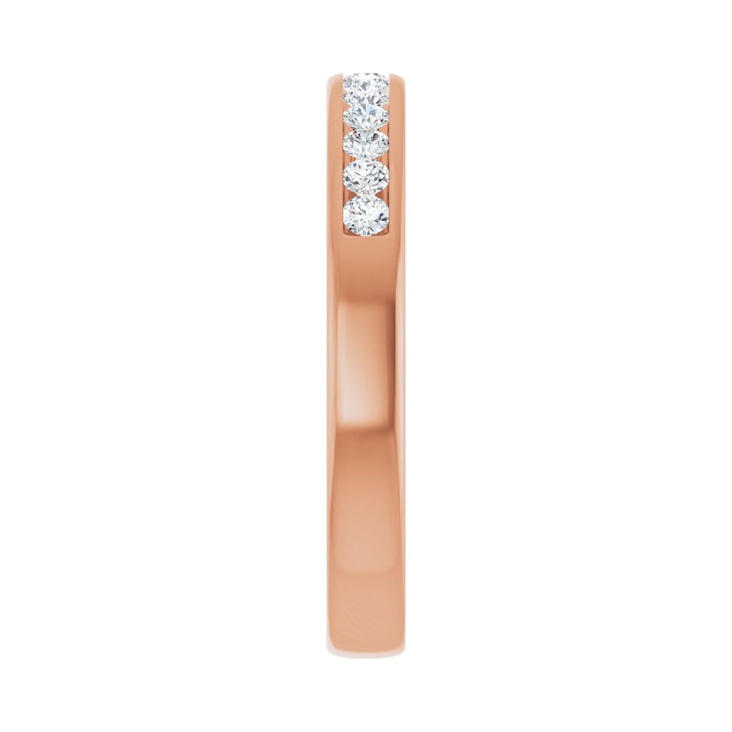Channel-Set Accented Band - Round 1MM-2.5MM | Metal Type=14K Rose Gold | Diamond Size=2MM | Image 1