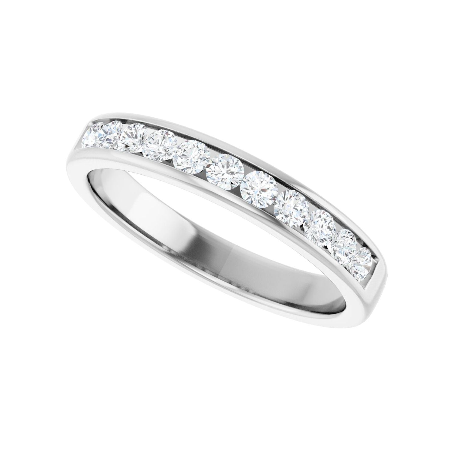 Channel-Set Accented Band - Round 1MM-2.5MM | Metal Type=14K White Gold | Diamond Size=2.5MM | Image 2