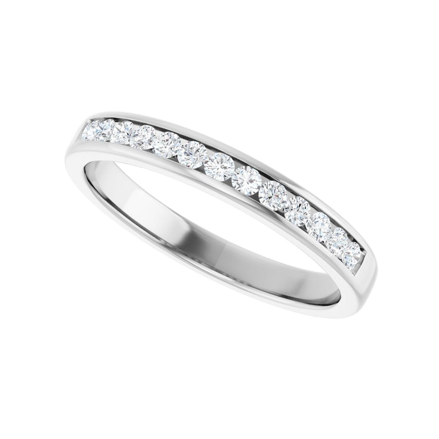 Channel-Set Accented Band - Round 1MM-2.5MM | Metal Type=Platinum | Diamond Size=2MM | Image 2