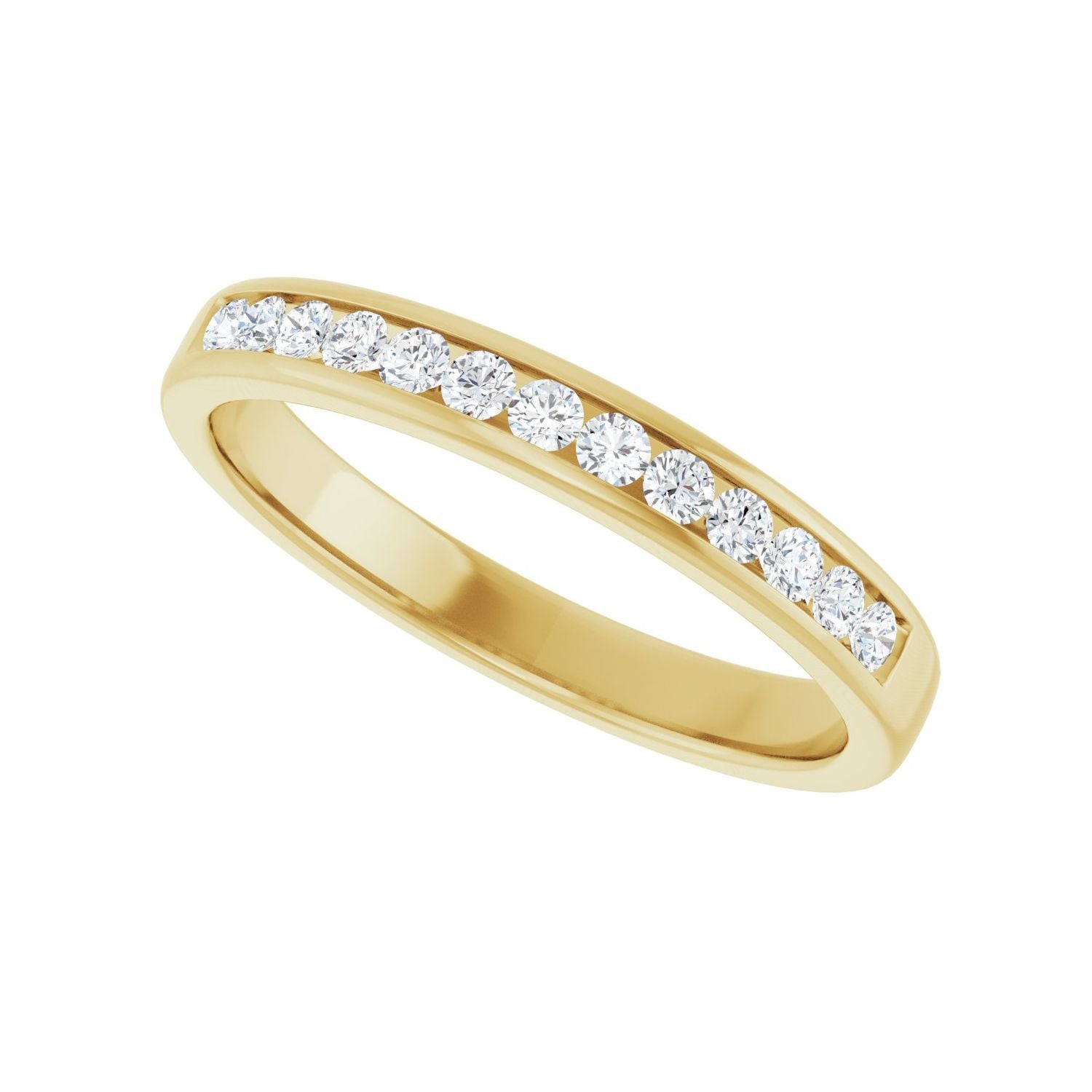 Channel-Set Accented Band - Round 1MM-2.5MM | Metal Type=14K Yellow Gold | Diamond Size=2MM | Image 2